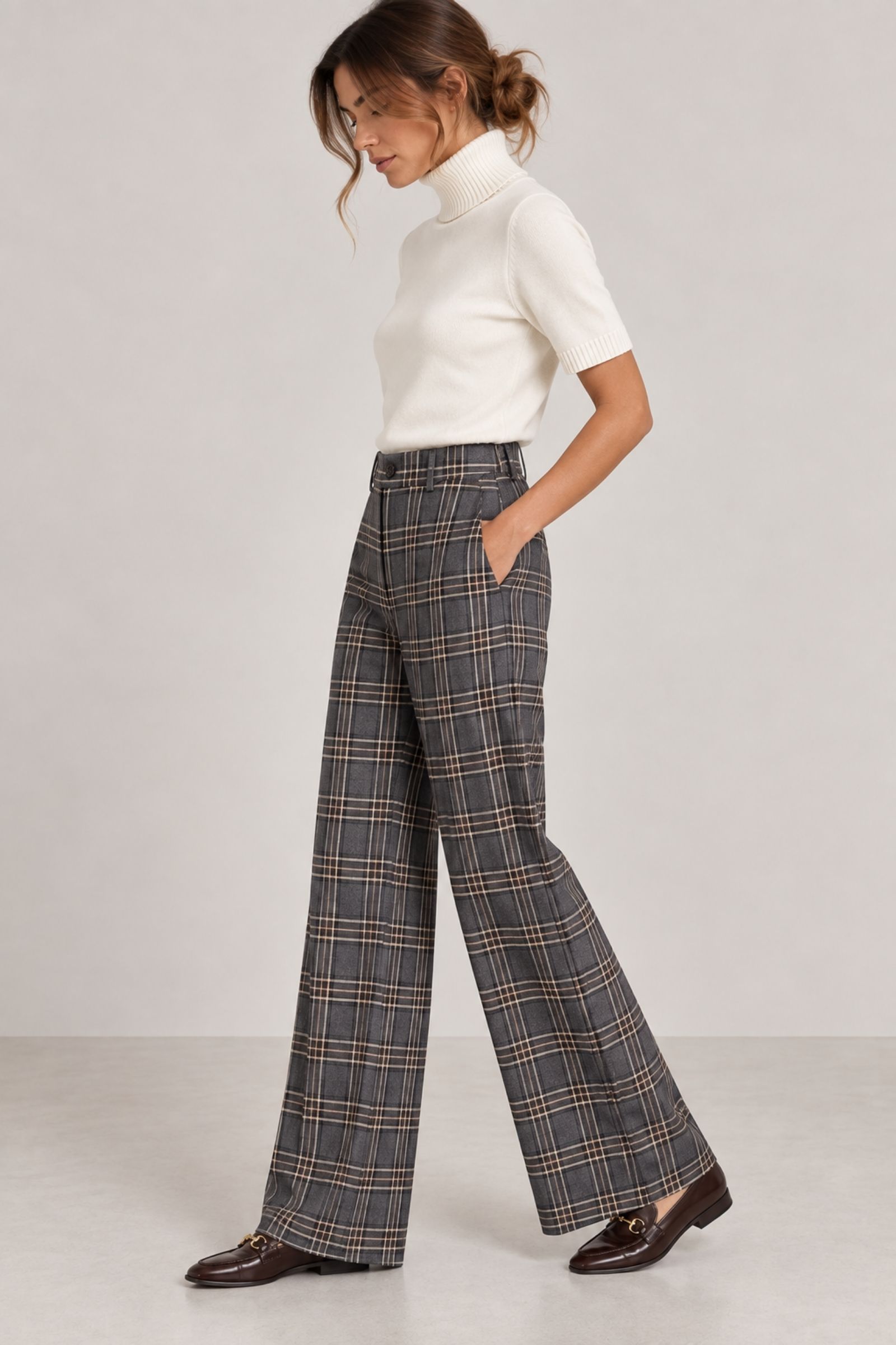 PANTALONE PALAZZO A QUADRI - immagine 4