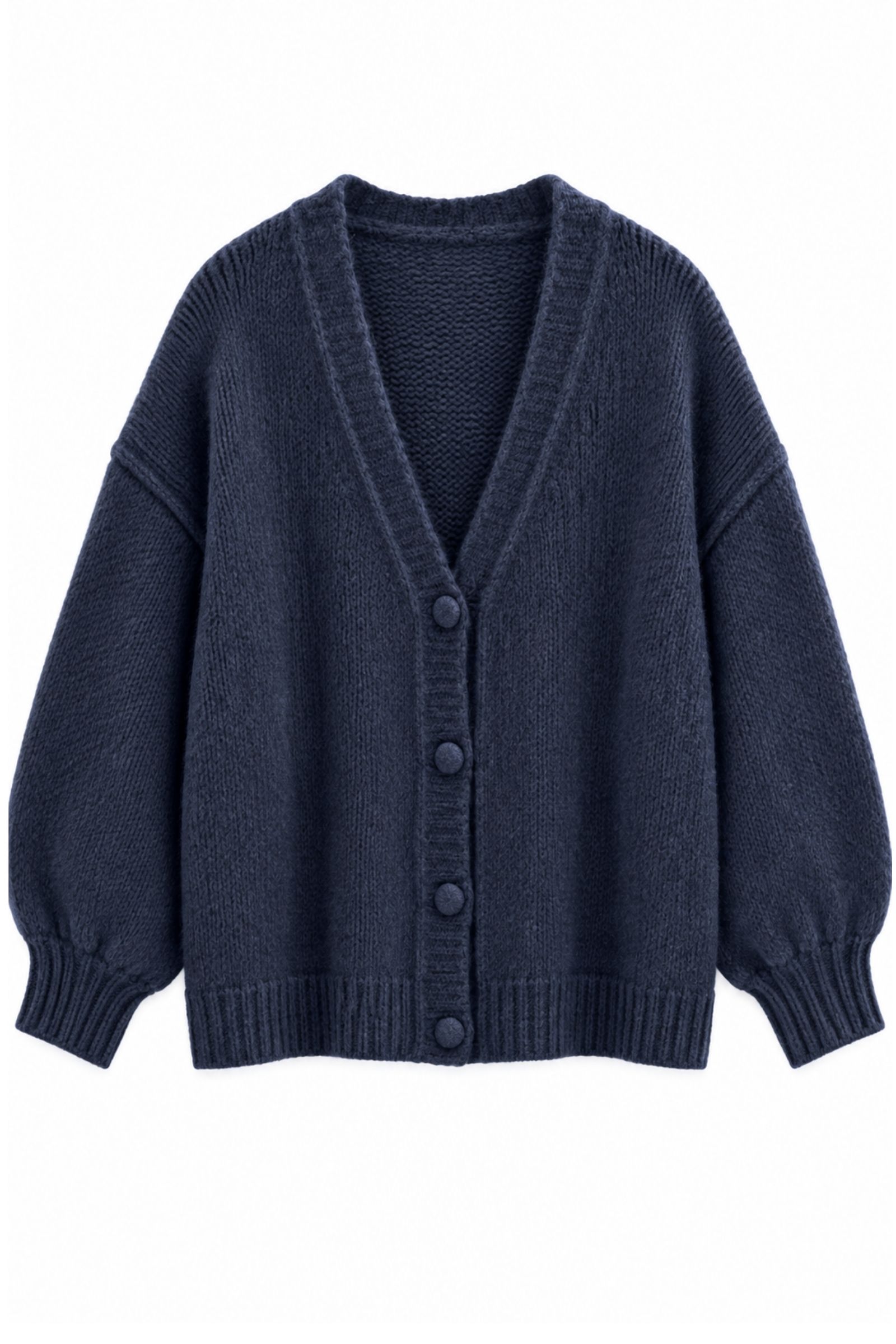 F21880-06_BLU CARDIGAN OVERSIZE MORBIDO CON BOTTONI - Blu, TU