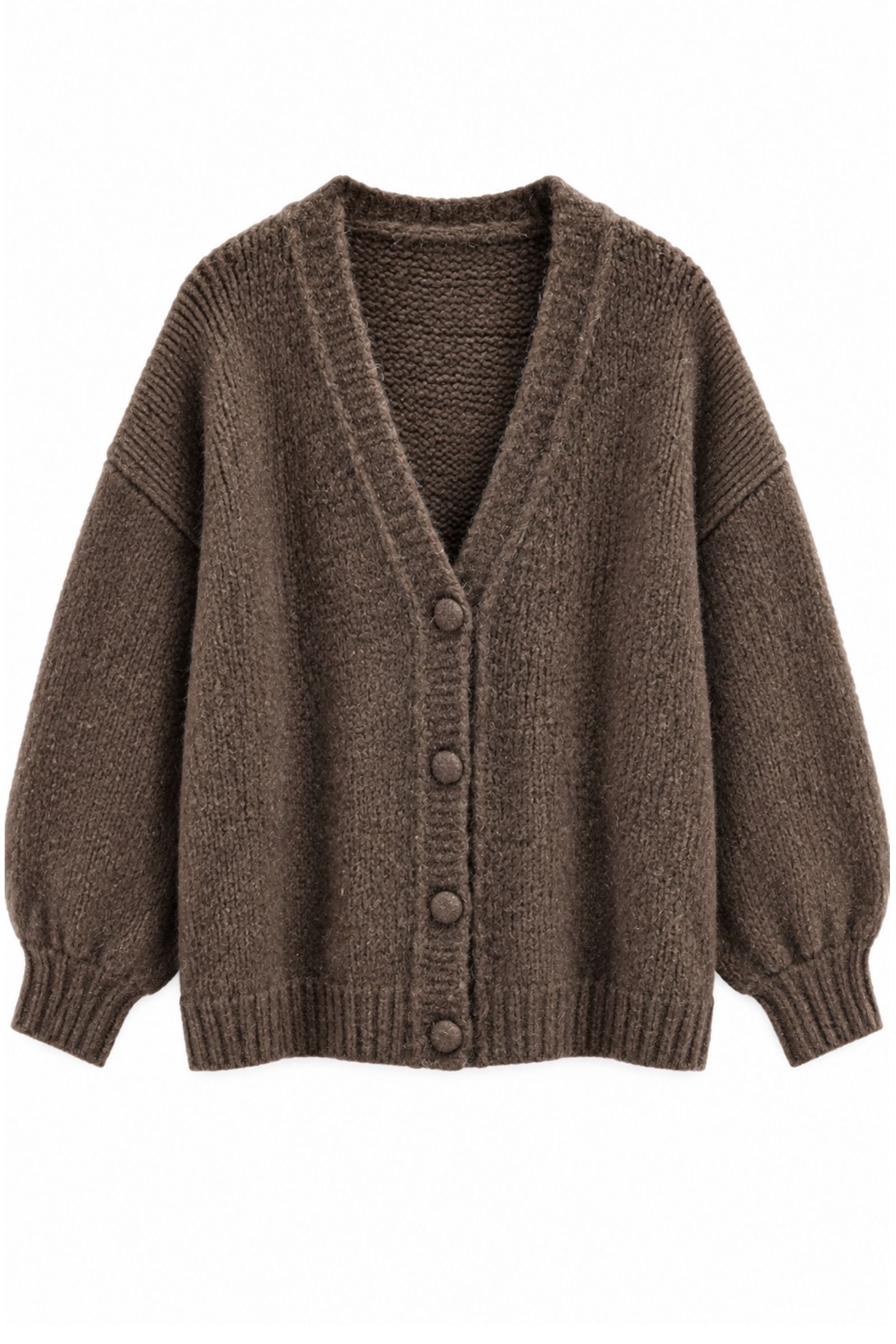 F21880-06_MORO CARDIGAN OVERSIZE MORBIDO CON BOTTONI - Moro, TU