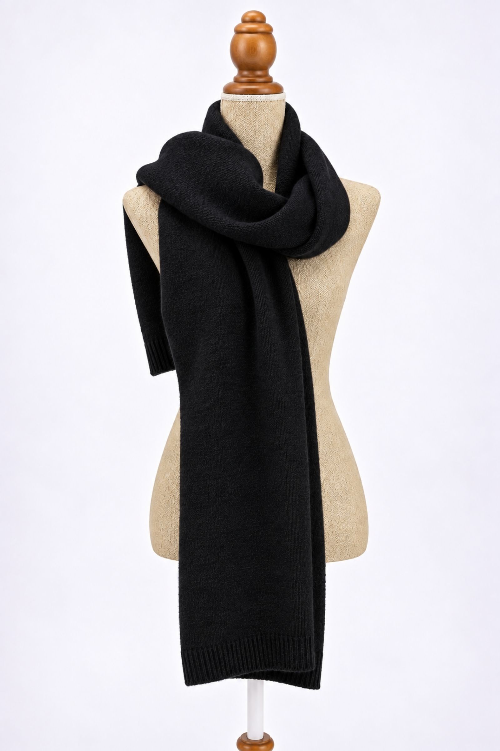 KYF6464-06_NERO (1) SCIARPA IN MAGLIA MORBIDA - Nero, TU