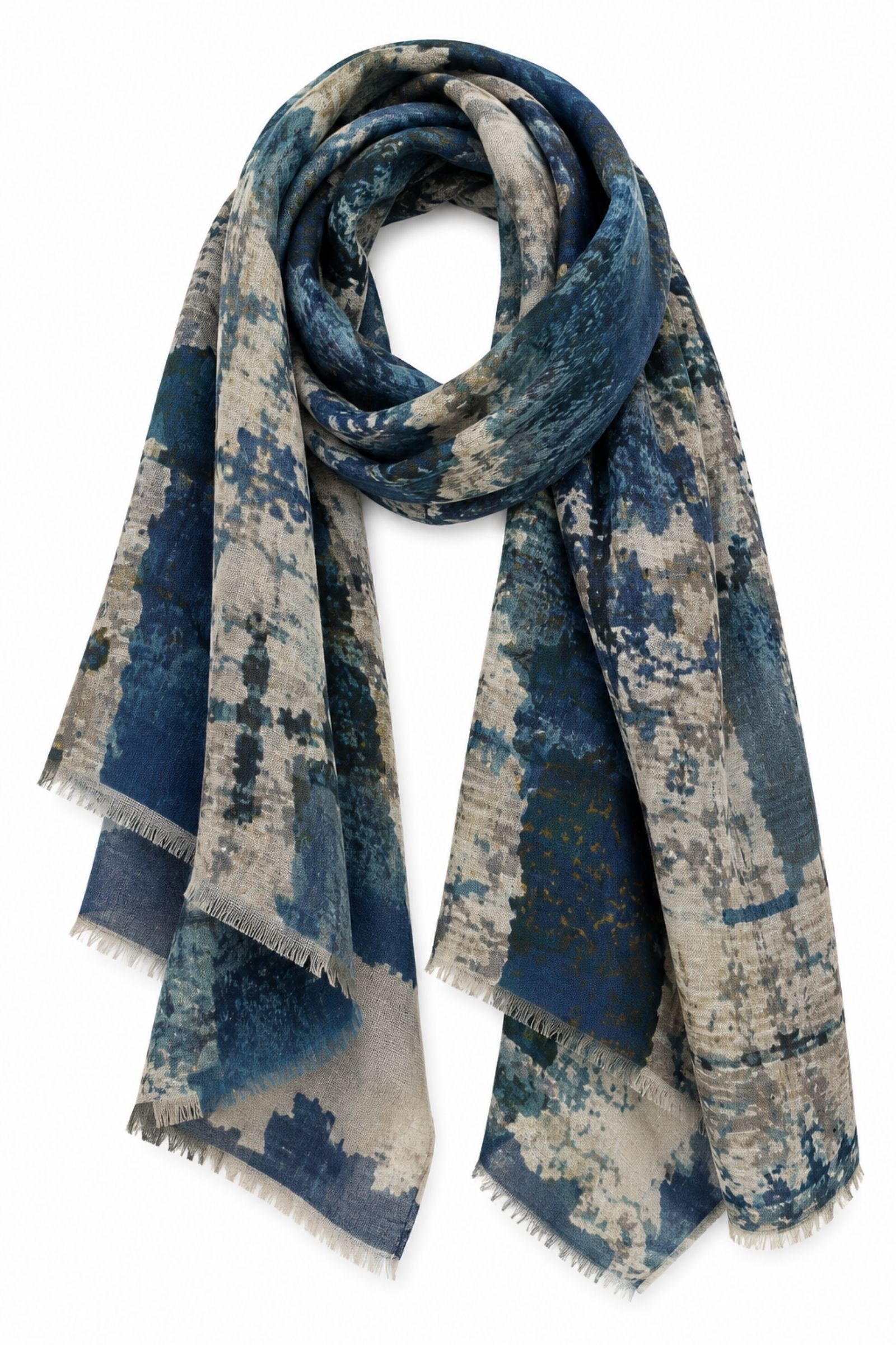 KYF6803-06_BLU FOULARD STAMPA ASTRATTA - Blu, TU