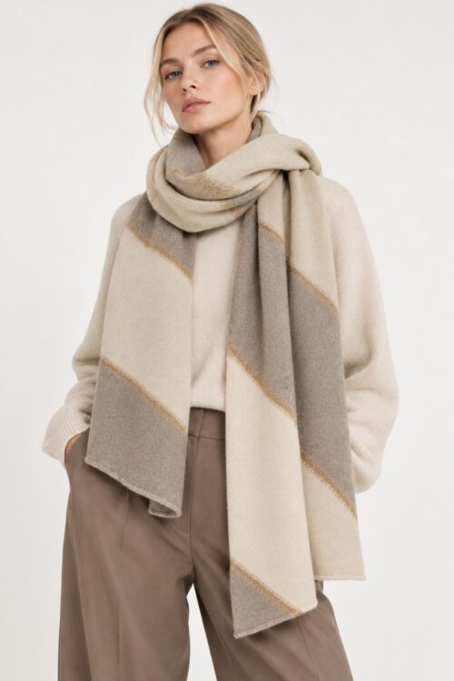 SCIARPA BICOLORE CON DETTAGLI LUREX