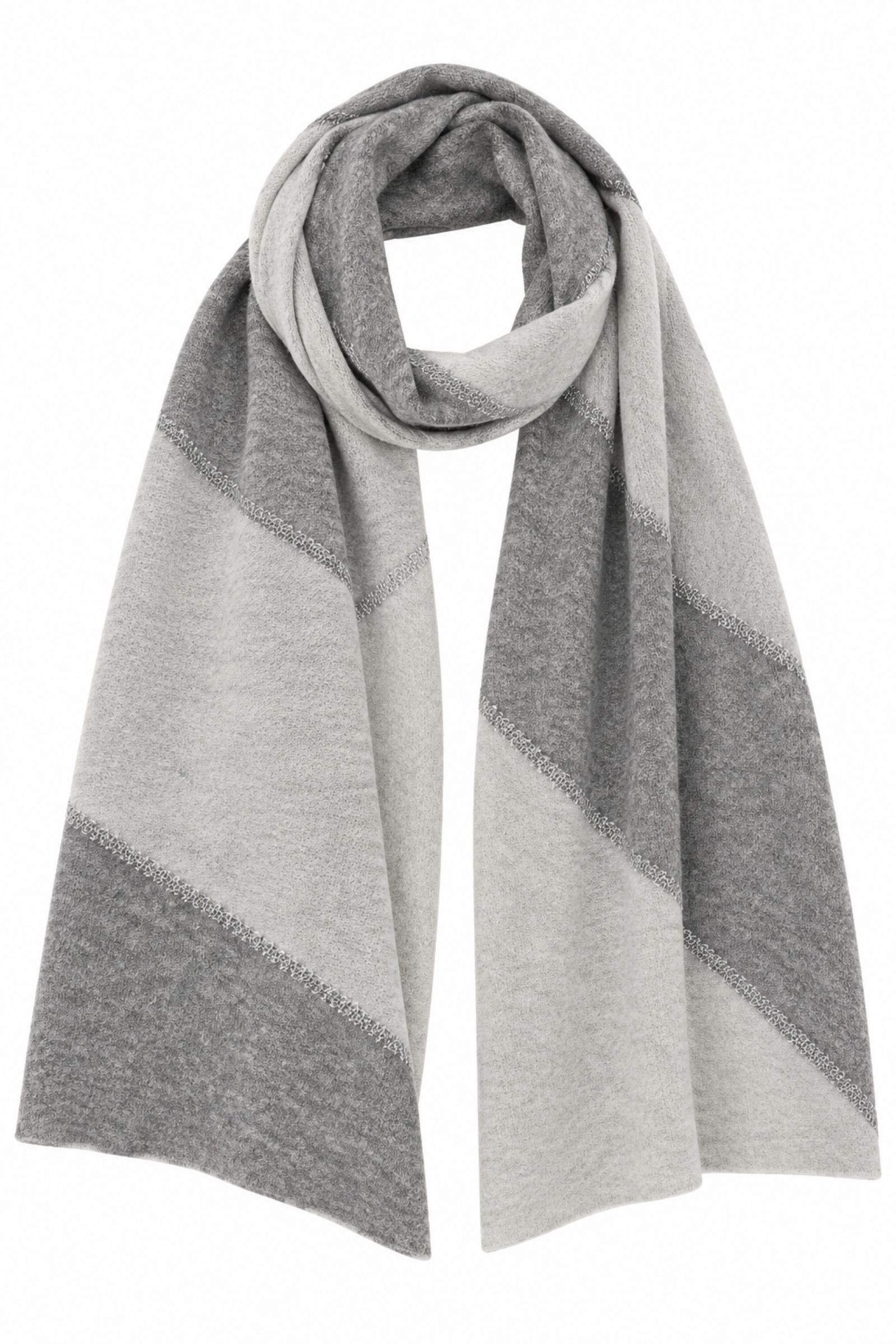 KYF6915-06_grigio SCIARPA BICOLORE CON DETTAGLI LUREX - Grigio, TU