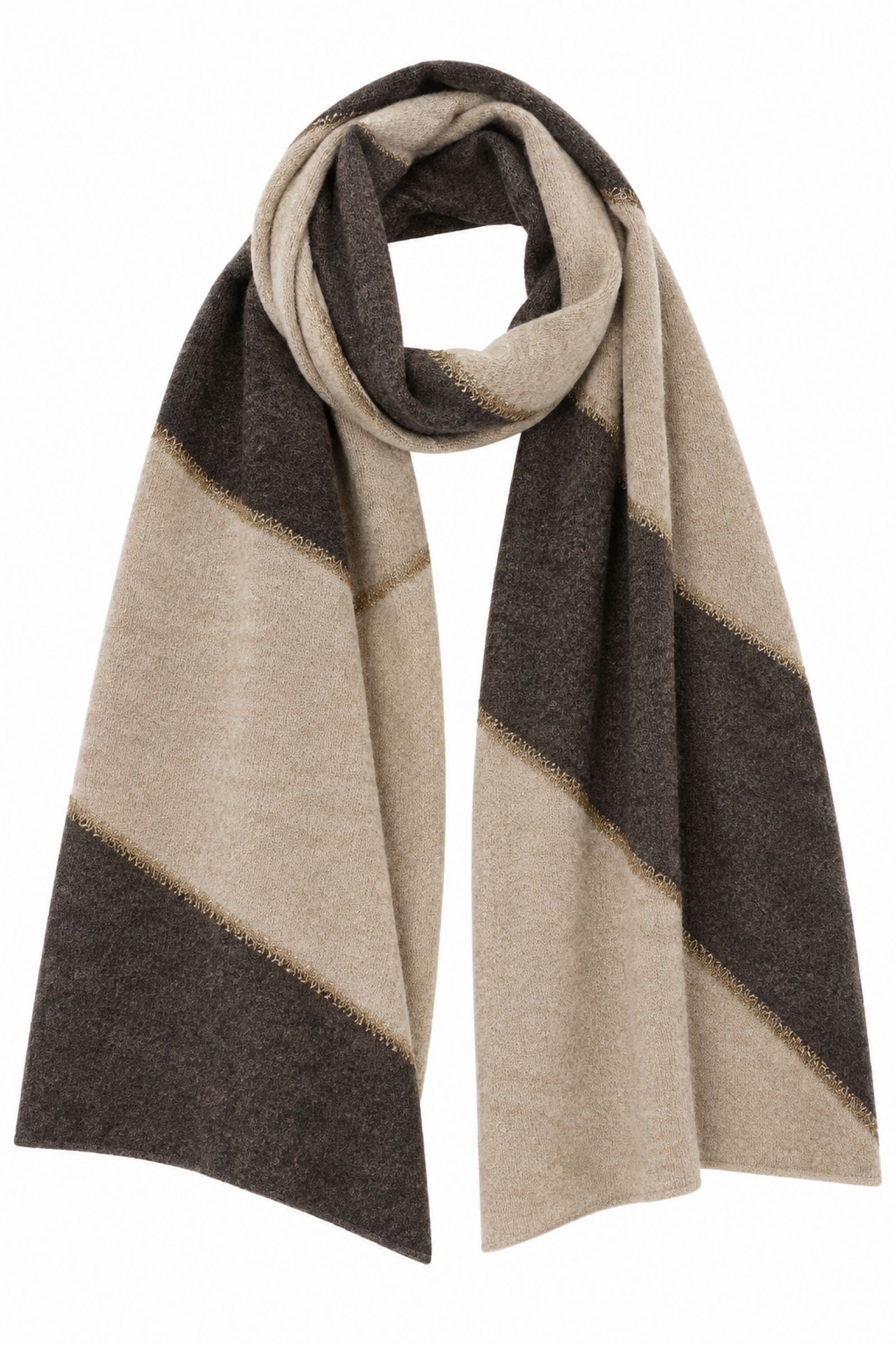 KYF6915-06_moro SCIARPA BICOLORE CON DETTAGLI LUREX - Moro, TU