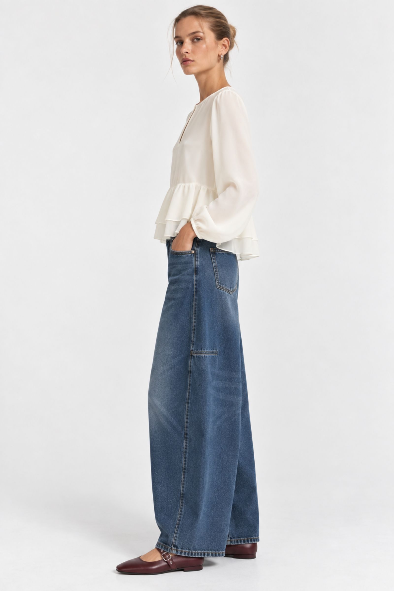 BLUSA SVASATA CON BALZA - immagine 2