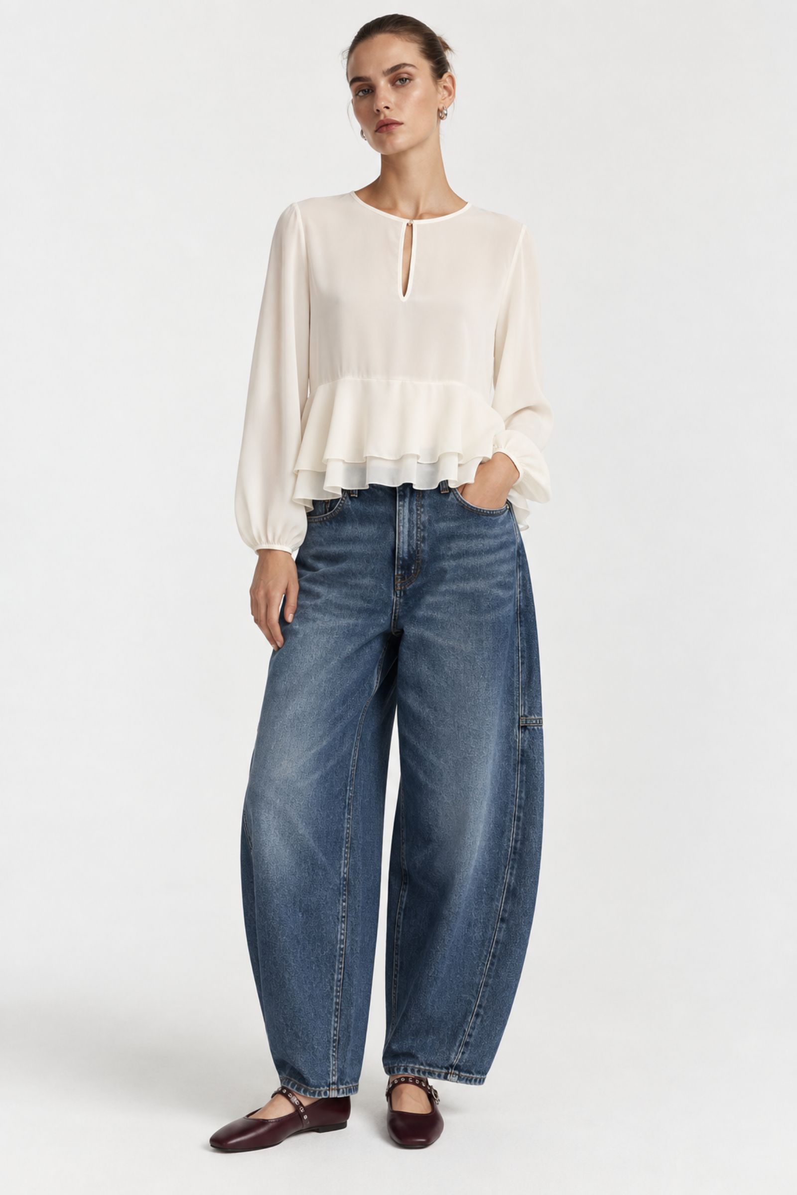 BLUSA SVASATA CON BALZA - immagine 4