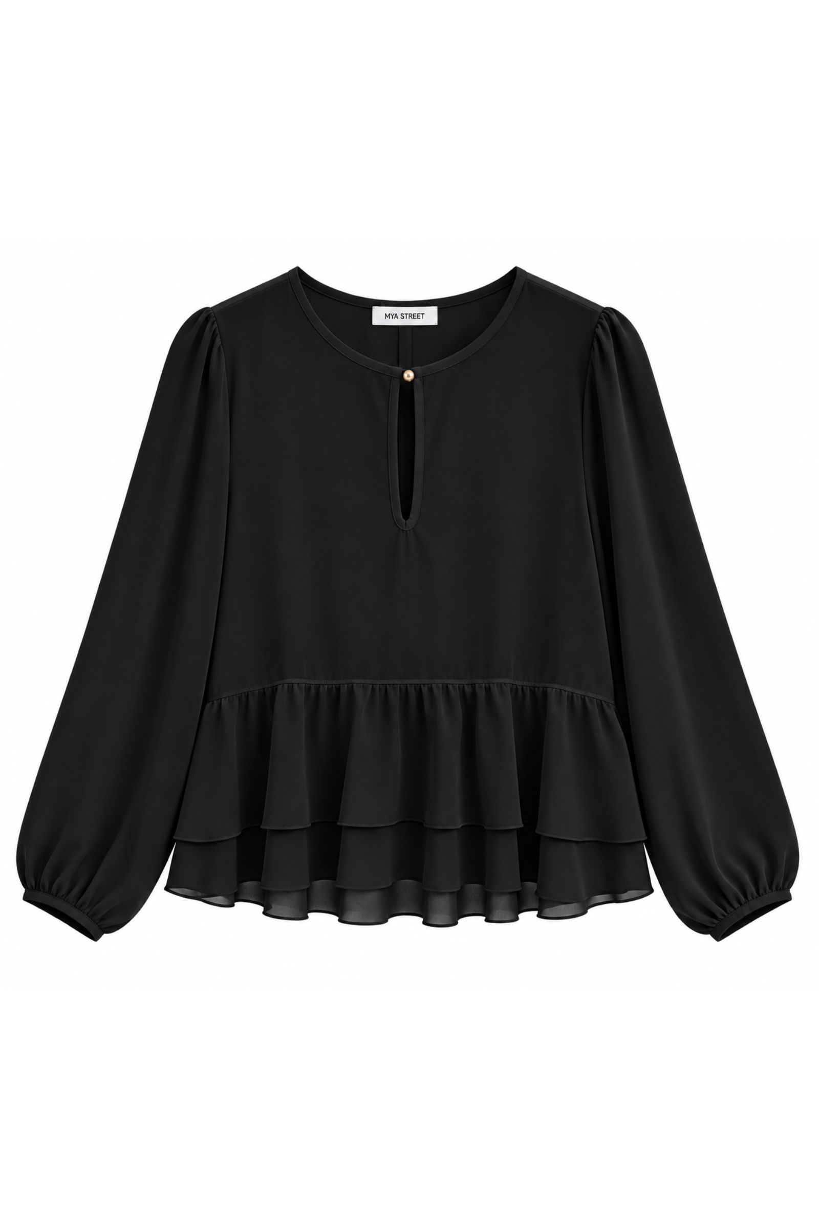LM16339-06_NERO BLUSA SVASATA CON BALZA - Nero, S