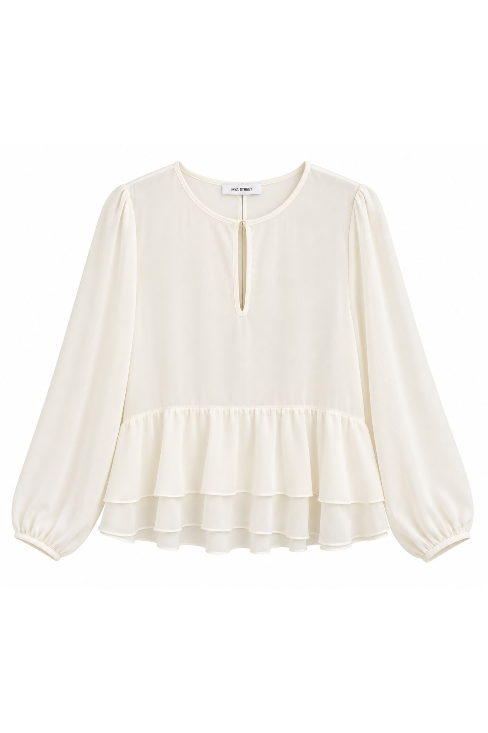 LM16339-06_PANNA BLUSA SVASATA CON BALZA - Panna, M