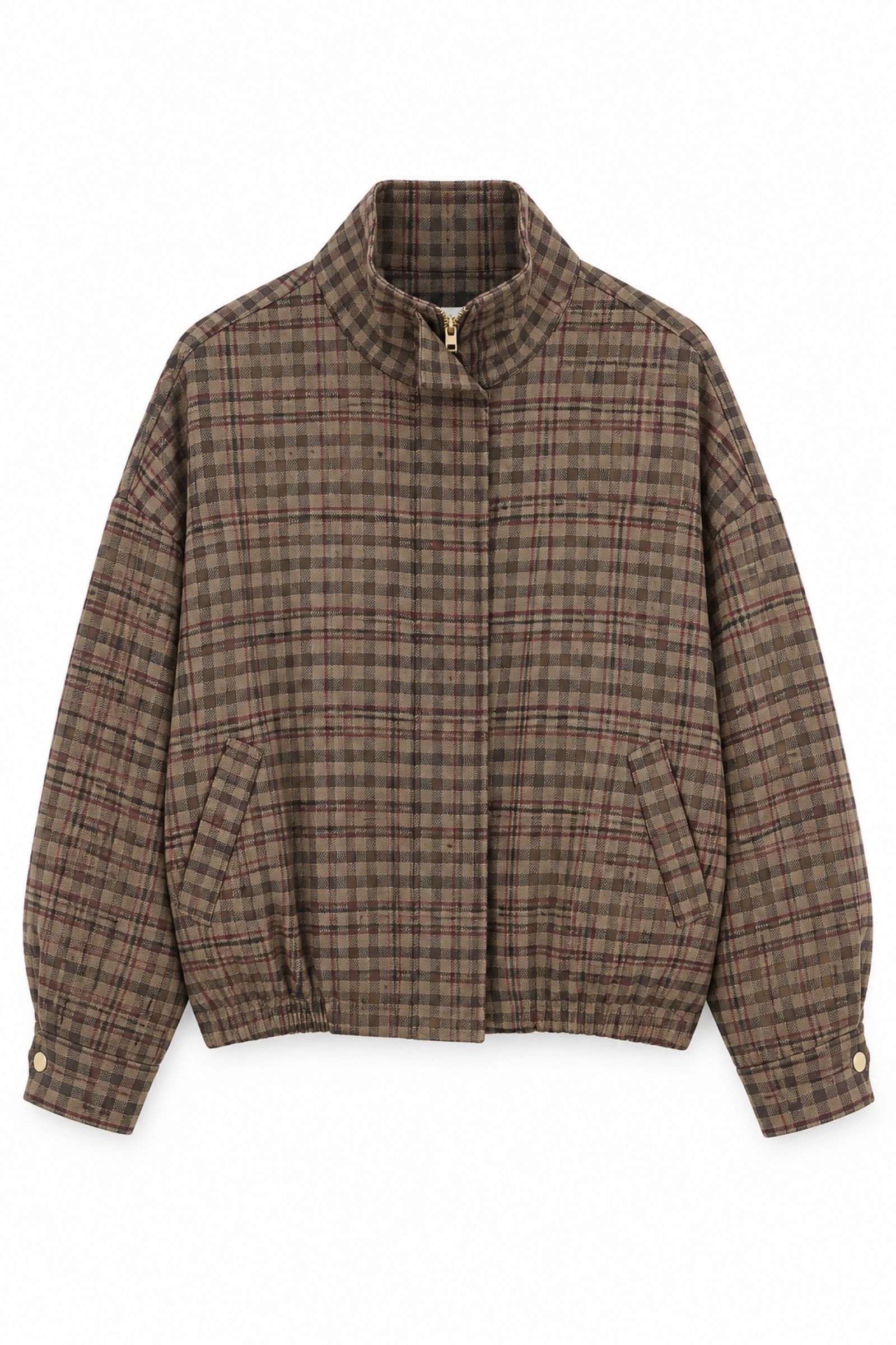 LM50572-06 GIUBBINO CHECK CON COLLO - Black, S