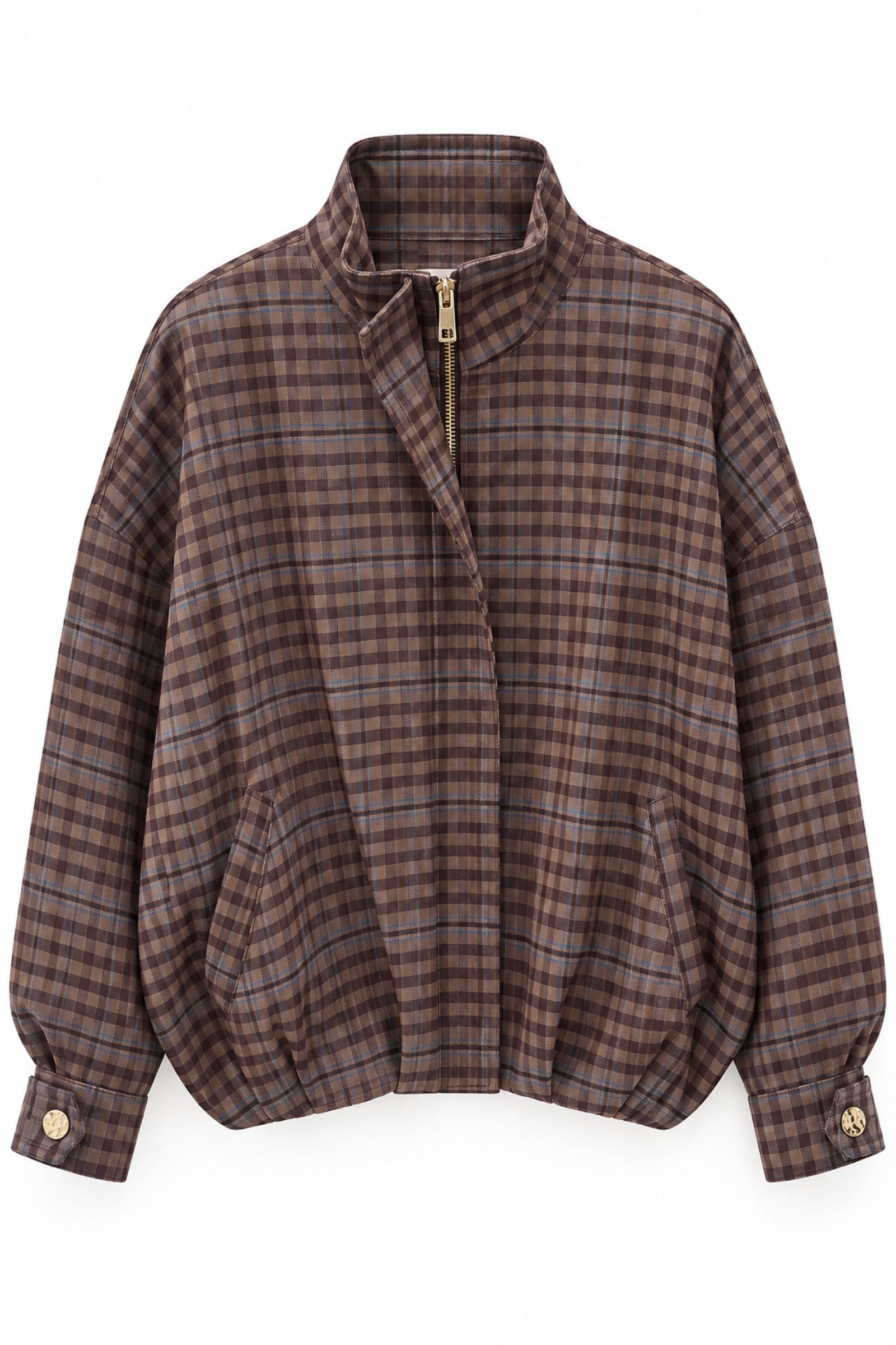 LM50572-06_PRUGNA GIUBBINO CHECK CON COLLO - Prune, M