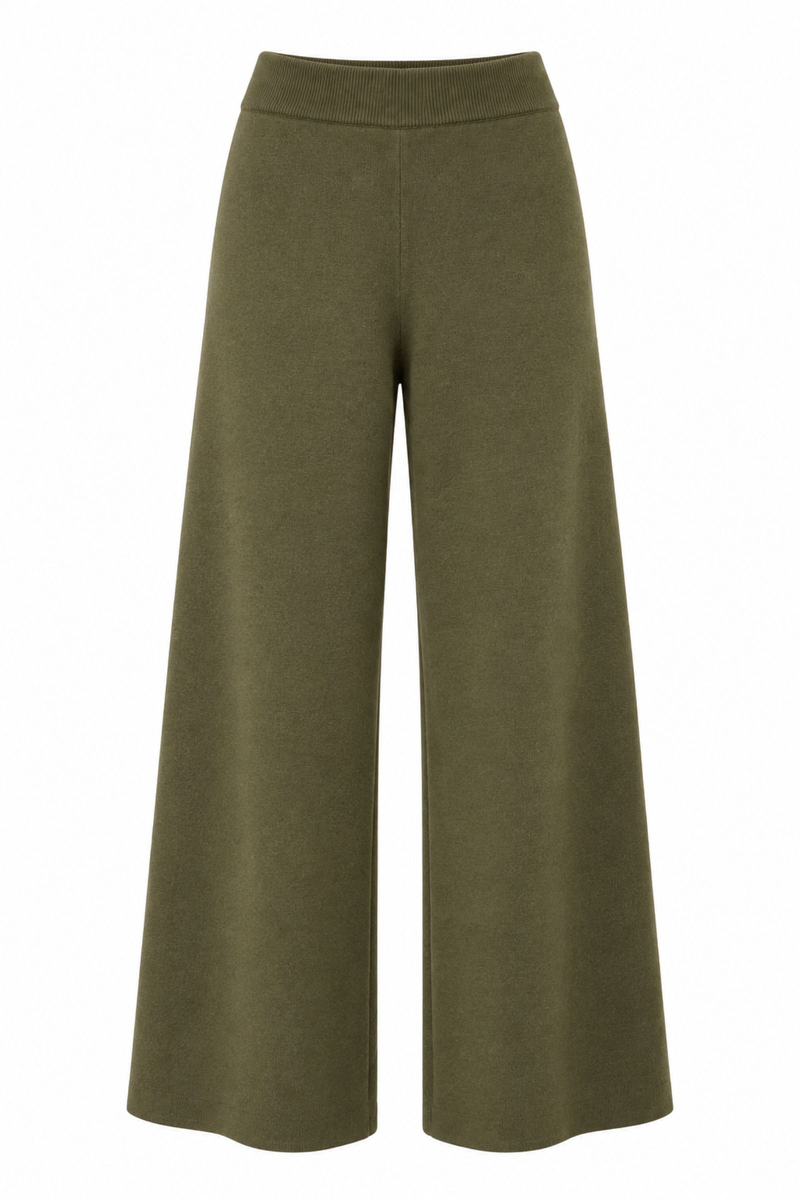 M8349-06_militare PANTALONI A PALAZZO IN MAGLIA - Militär, TU