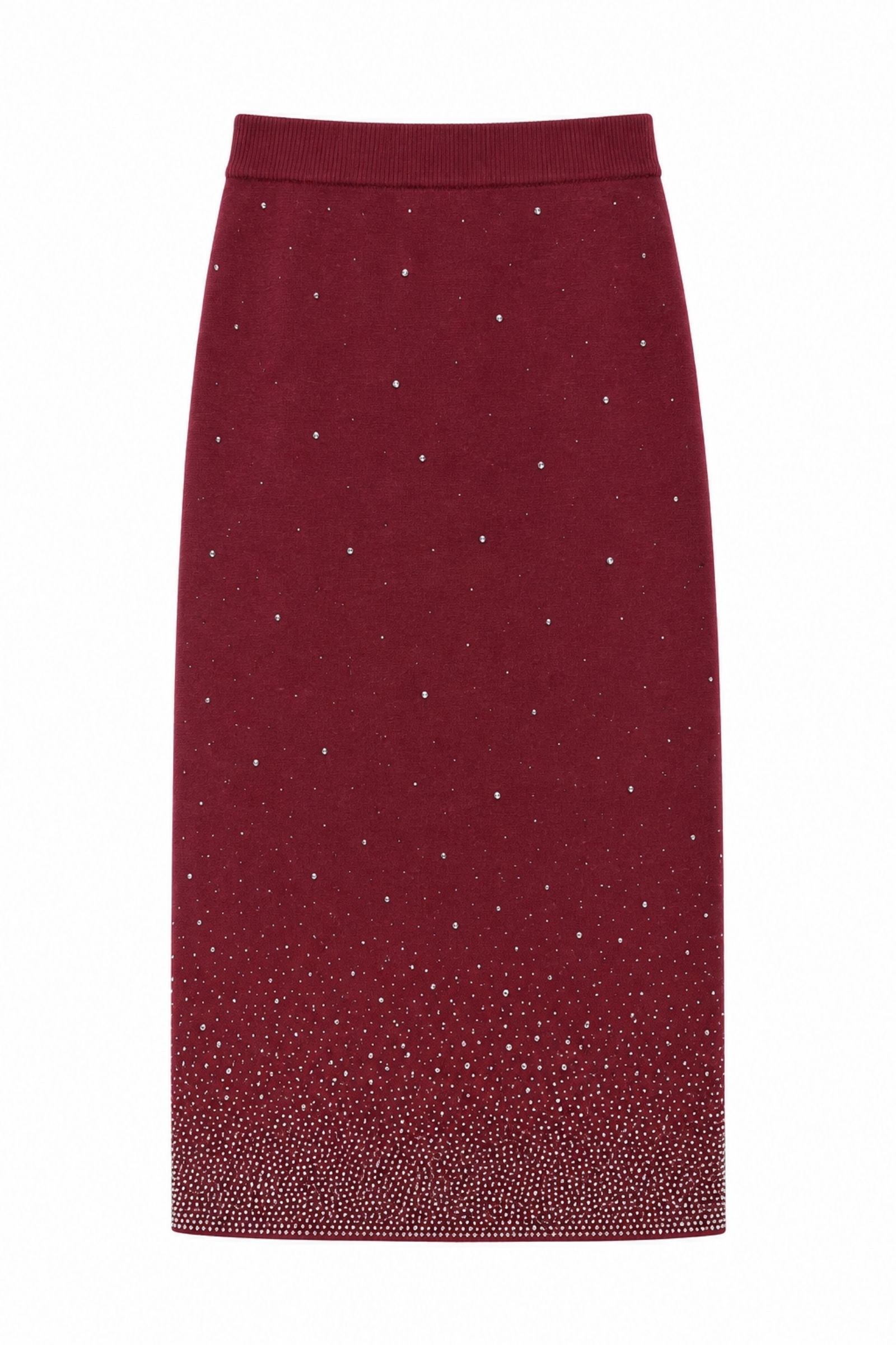 M9657-06_bordeaux GONNA LUNGA CON STRASS DEGRADÉ - Bordeaux, TU