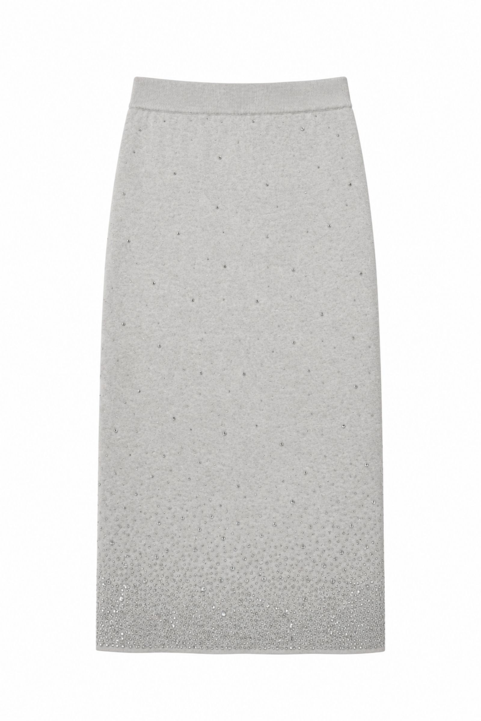 M9657-06_gesso GONNA LUNGA CON STRASS DEGRADÉ - Gesso, TU