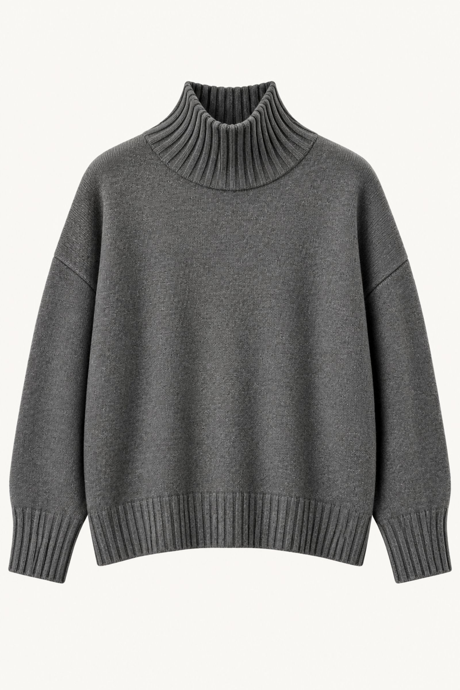 M9661-06_ANTRACITE MAGLIONE DOLCEVITA MORBIDO CON MANICHE AMPIE - Antracite, TU