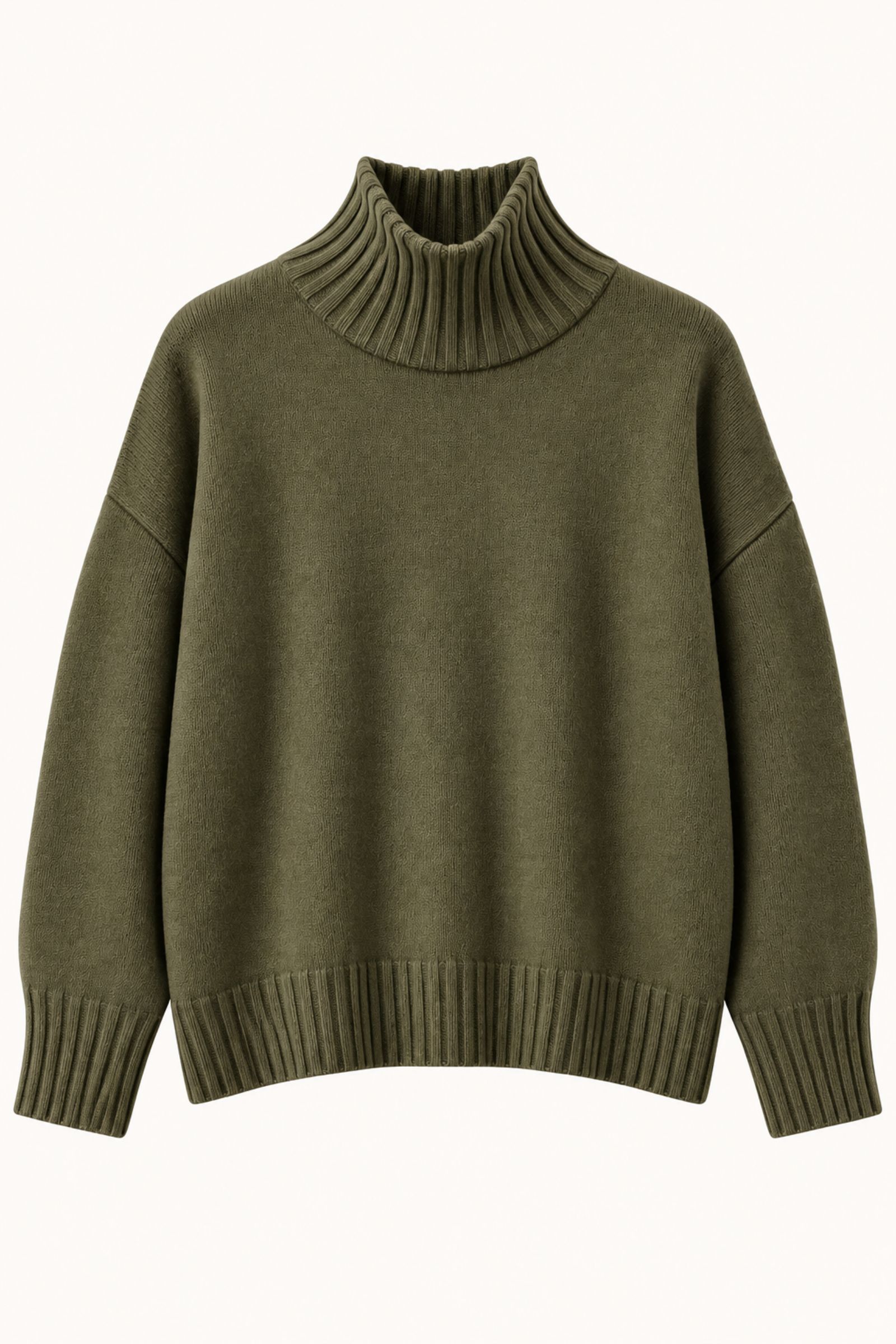 M9661-06_MILITARE MAGLIONE DOLCEVITA MORBIDO CON MANICHE AMPIE - Militare, TU