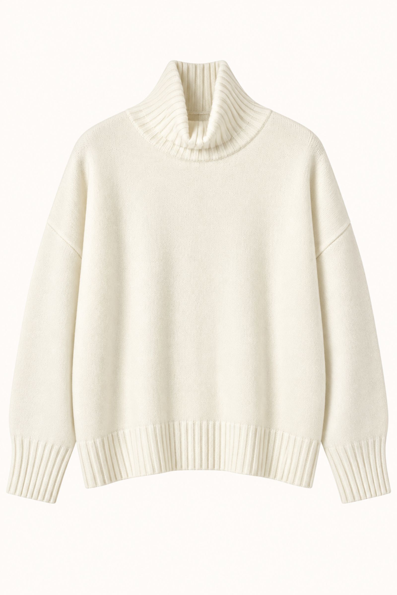 M9661-06_PANNA MAGLIONE DOLCEVITA MORBIDO CON MANICHE AMPIE - Panna, TU