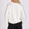 MAGLIA GIROCOLLO CON STRASS SULLE MANICHE - immagine 2