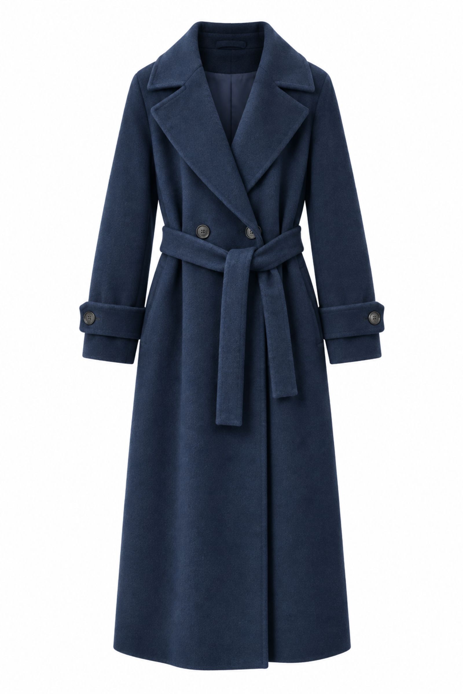 MS01-06_blu CAPPOTTO LUNGO CON CINTURA - Blu, L
