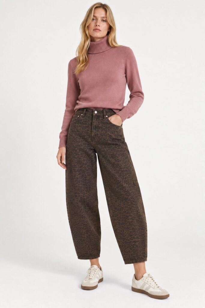 JEANS BALLOON ANIMALIER 