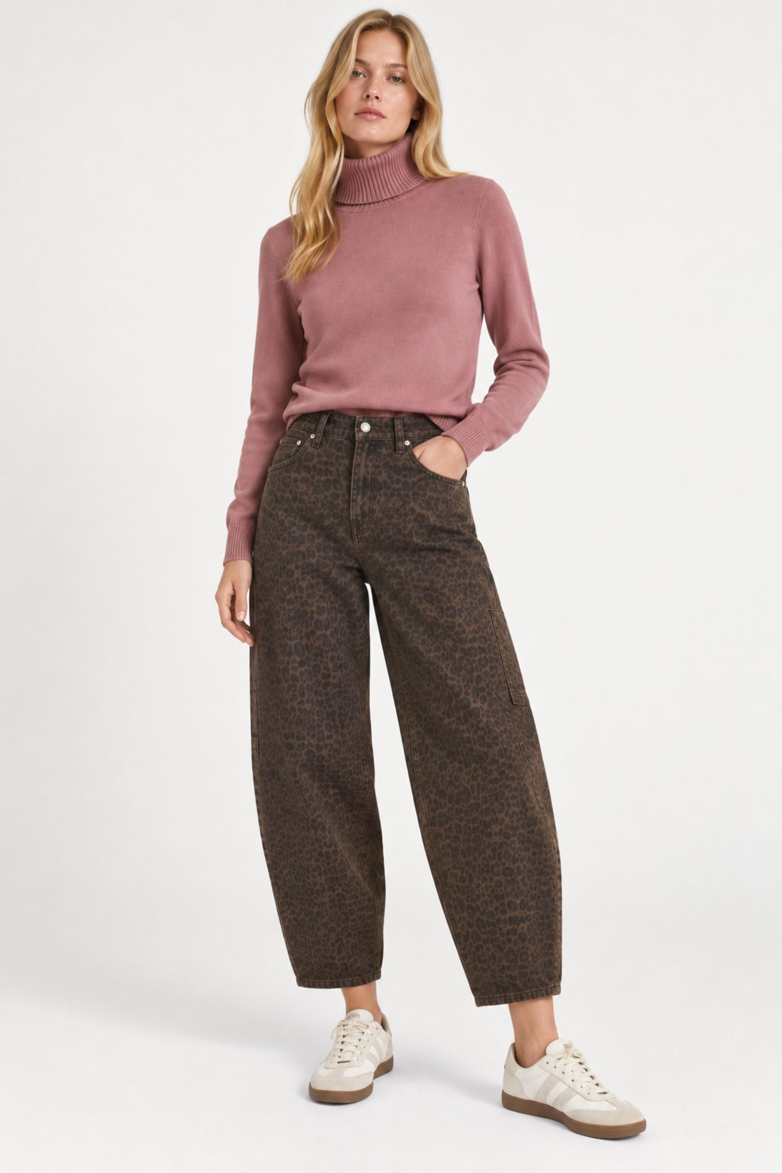 JEANS BALLOON ANIMALIER