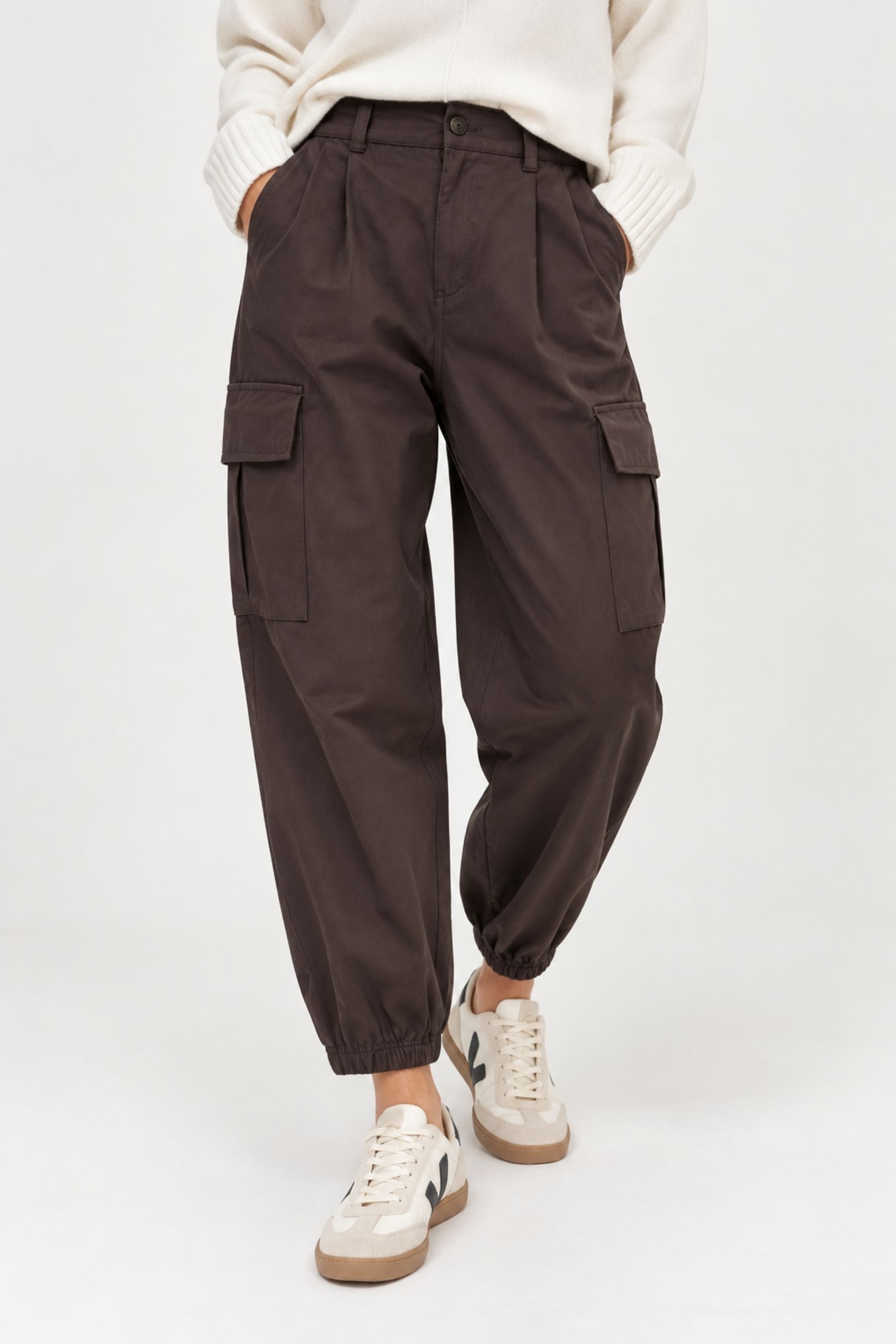 PANTALONI CARGO CON ELASTICO ALLA CAVIGLIA - immagine 2