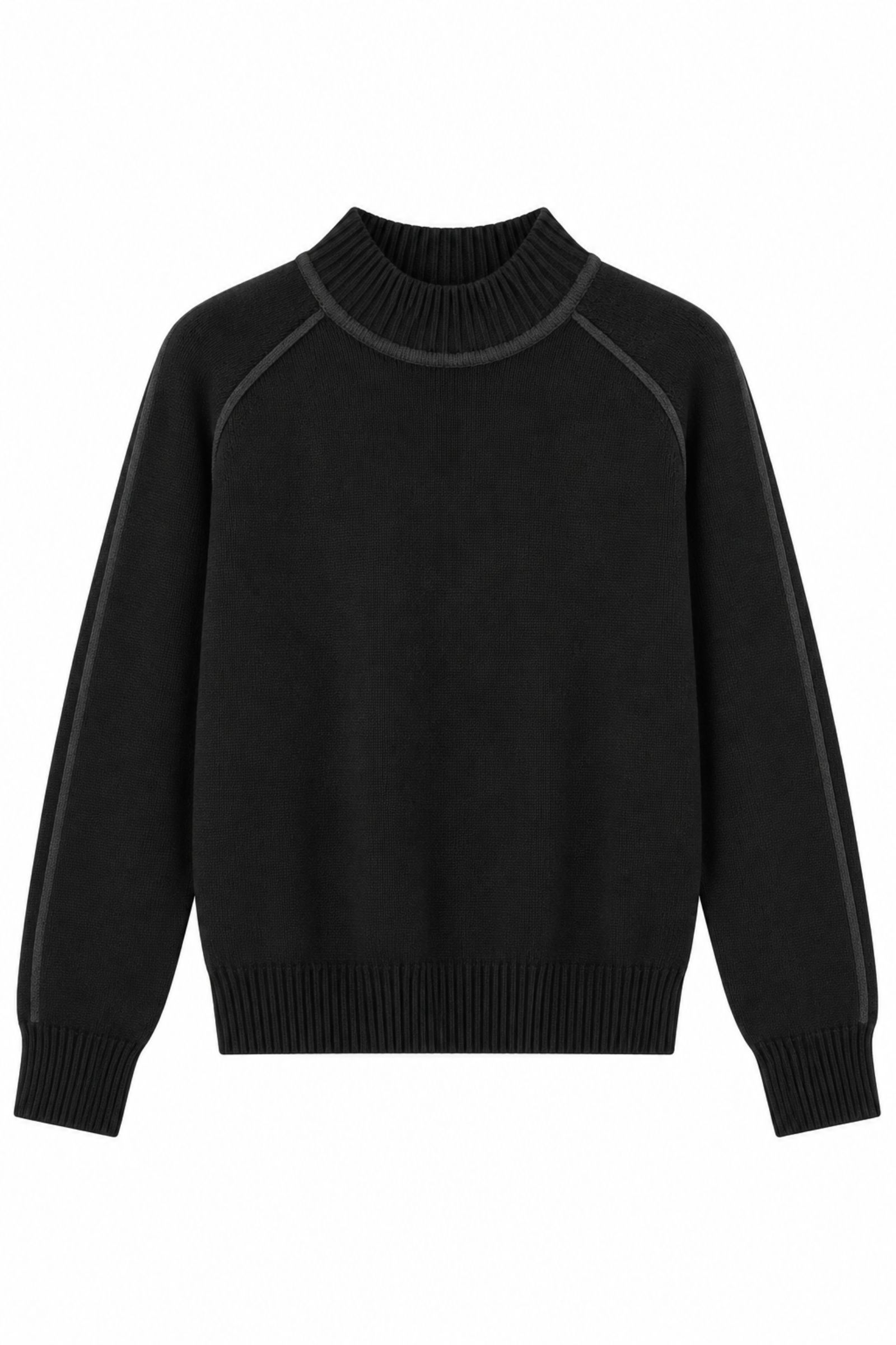 U100064-06_nero (2) MAGLIA DOLCEVITA CON PROFILI A CONTRASTO - Nero, TU