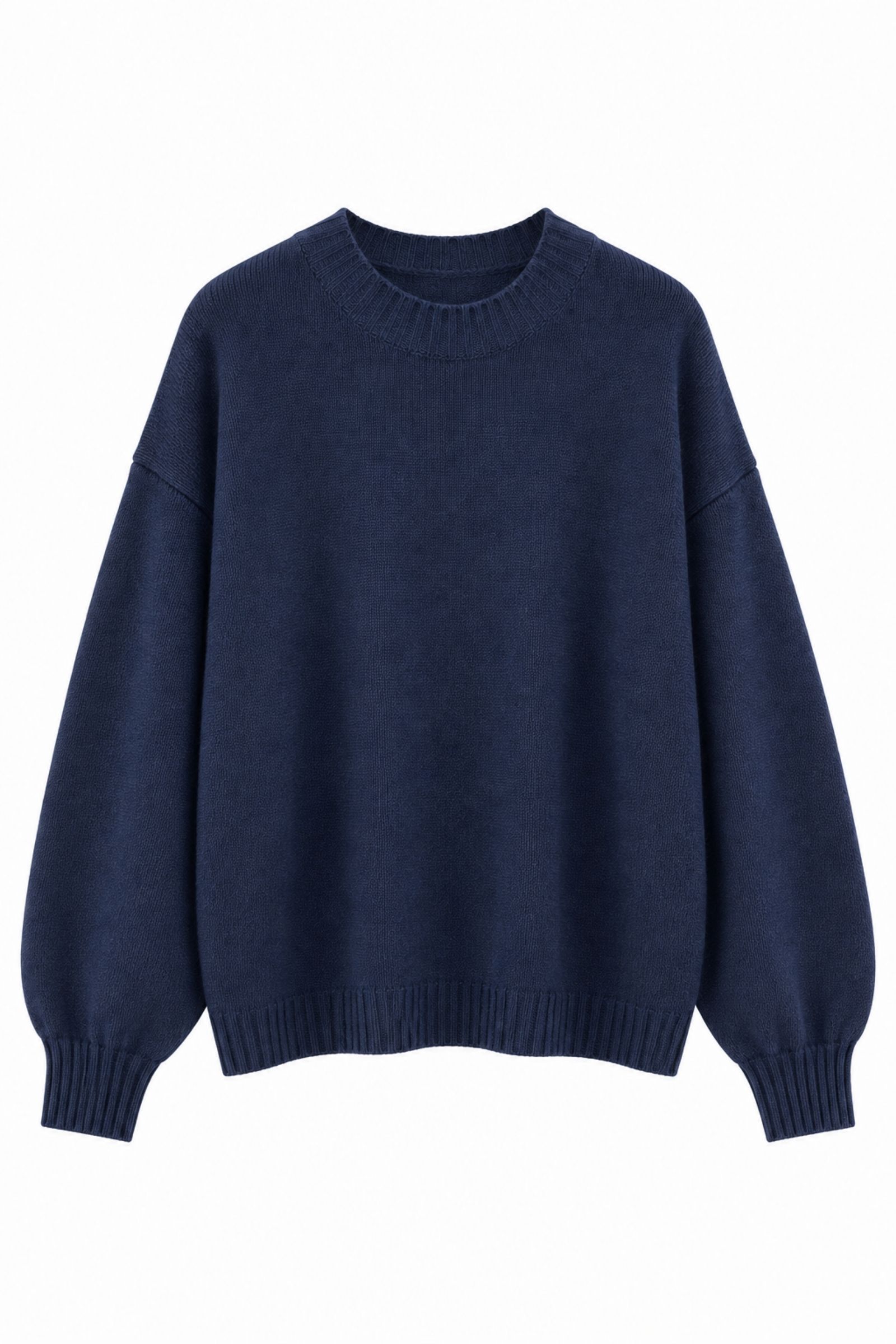 U100076-06_BLU MAGLIA GIROCOLLO OVERSIZE - Blu, TU