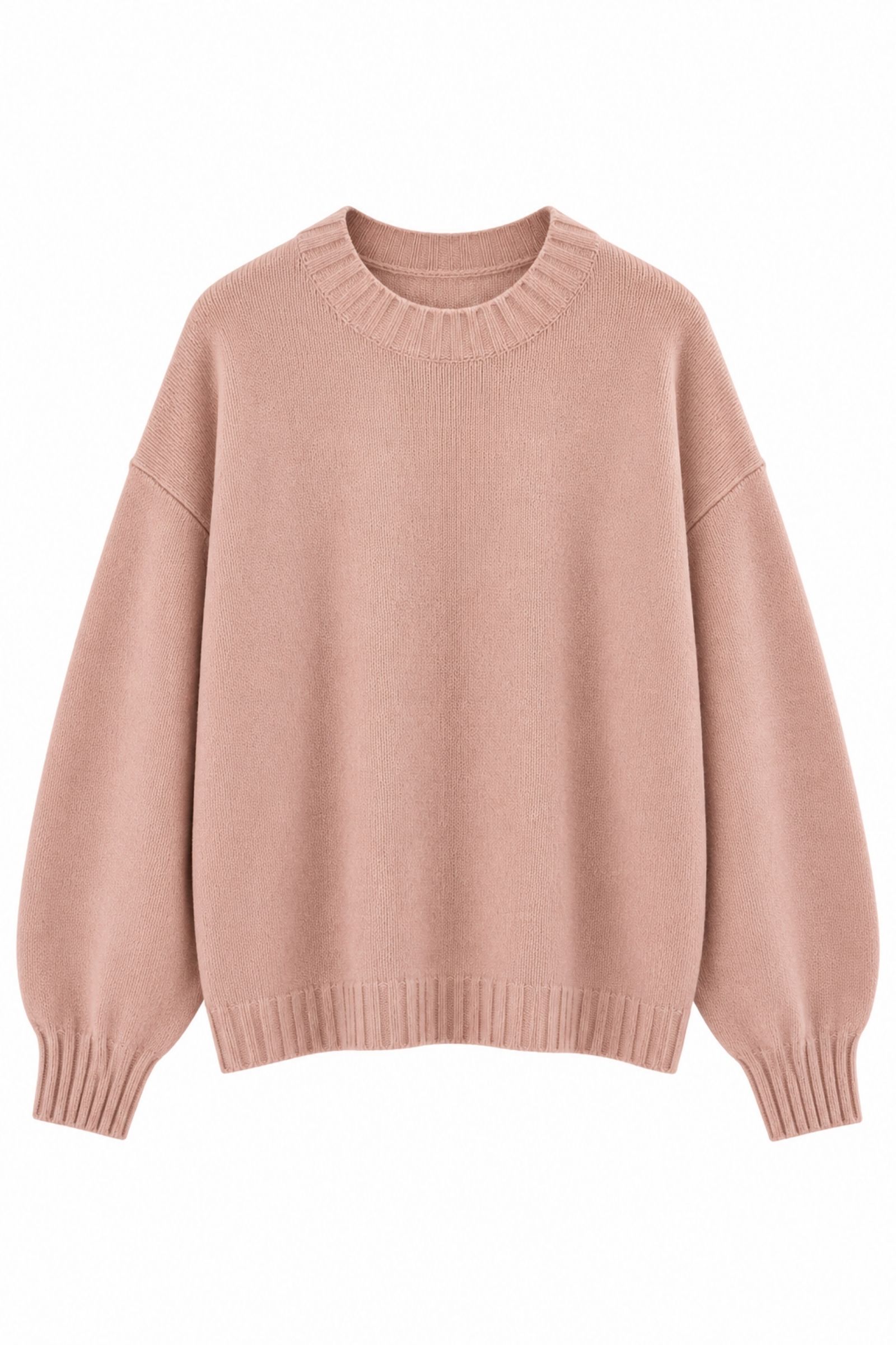 U100076-06_CIPRIA MAGLIA GIROCOLLO OVERSIZE - Cipria, TU