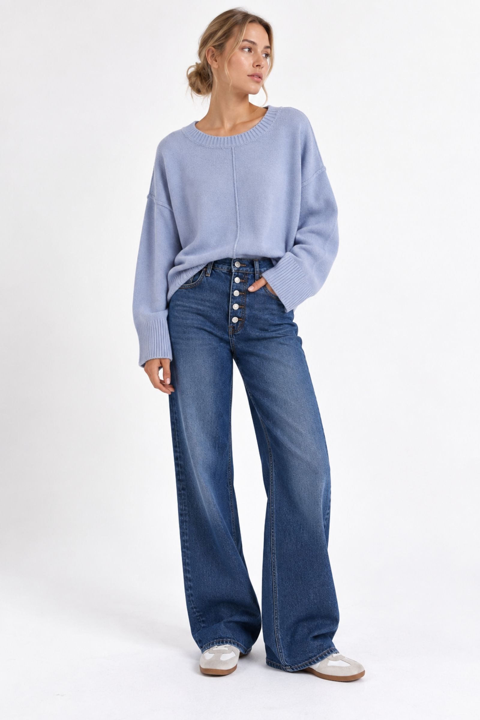 MAGLIA CON COLLETTO STACCABILE E MANICHE AMPIE - Image 4