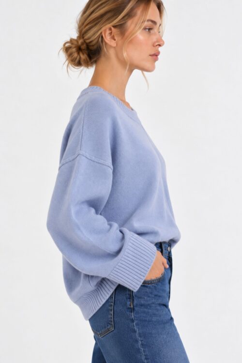Alternative view of MAGLIA CON COLLETTO STACCABILE E MANICHE AMPIE