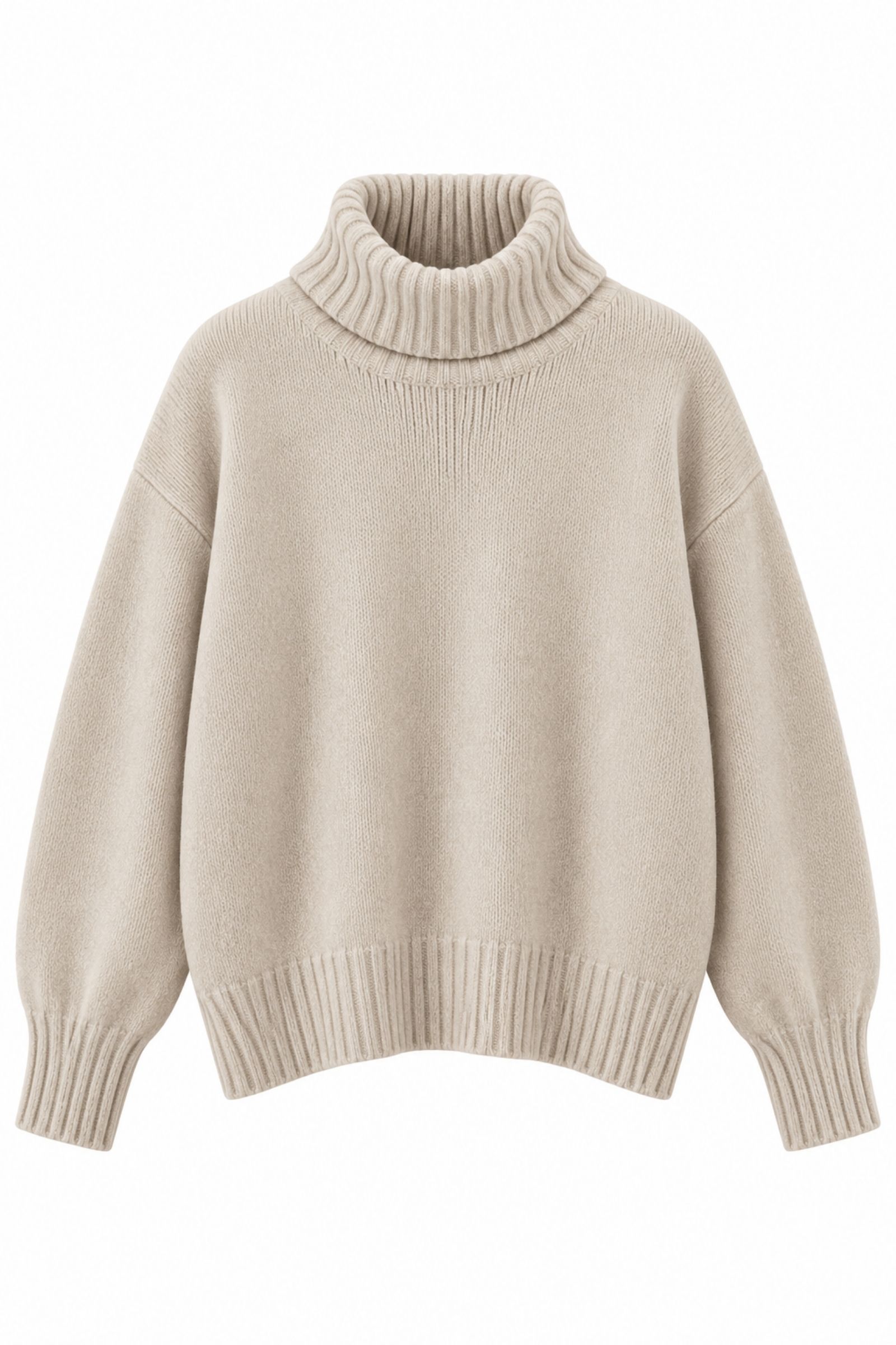 U100078-06_BEIGE MAGLIA DOLCEVITA OVERSIZE - Beige, TU