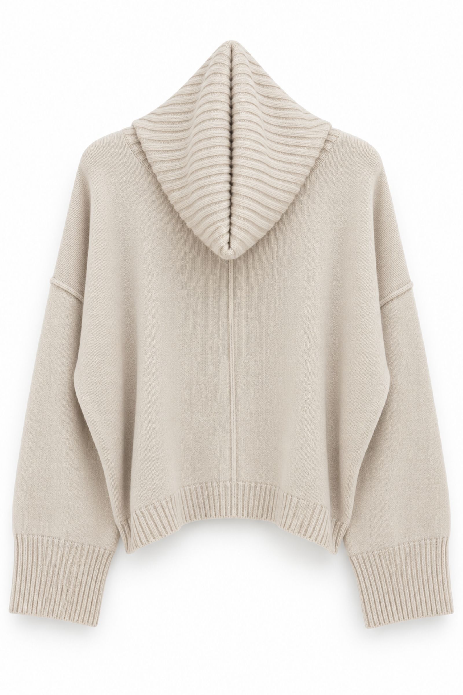 U100078-06_BEIGE MAGLIA CON COLLETTO STACCABILE E MANICHE AMPIE - Beige, TU