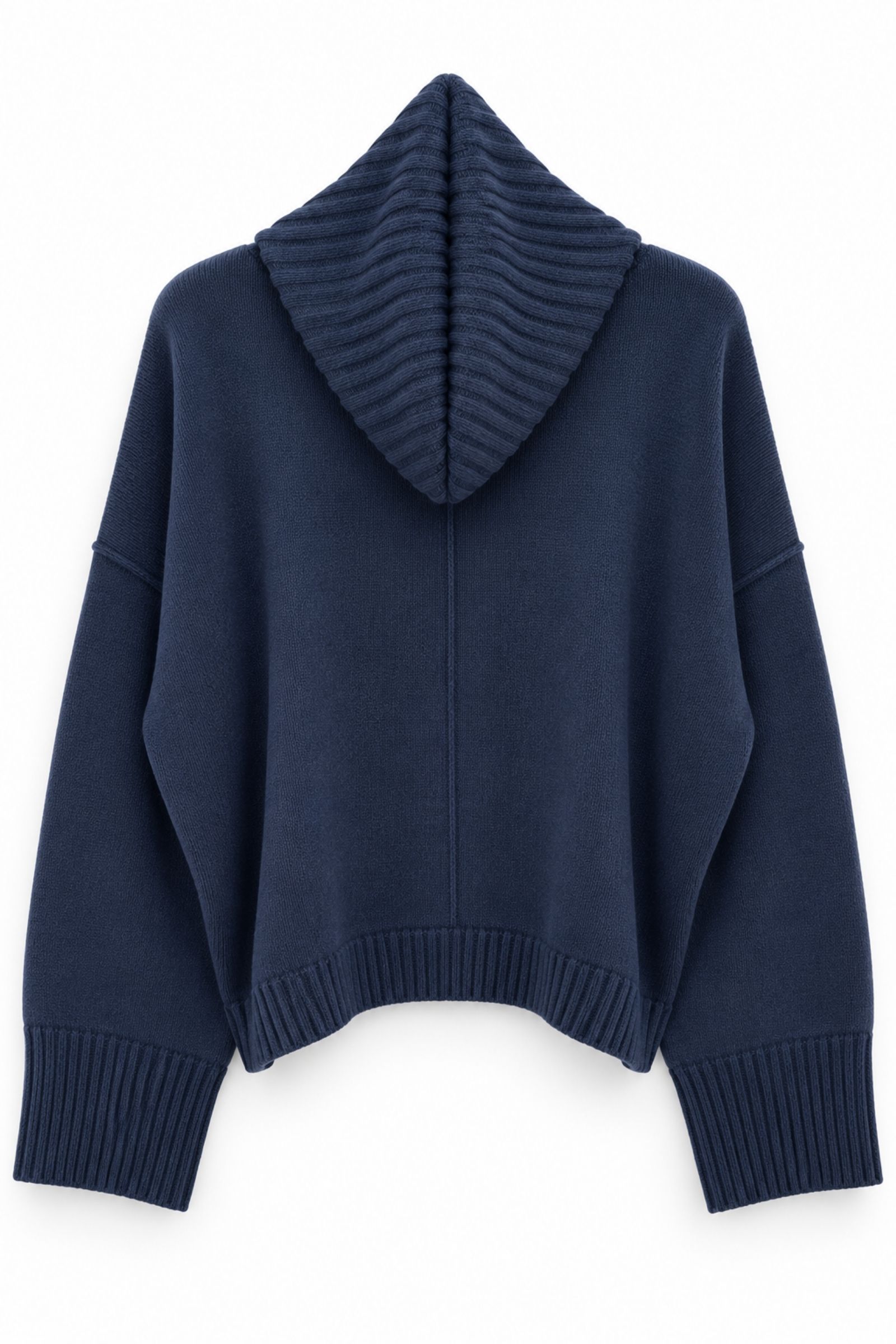 U100078-06_BLU MAGLIA CON COLLETTO STACCABILE E MANICHE AMPIE - Blue, TU