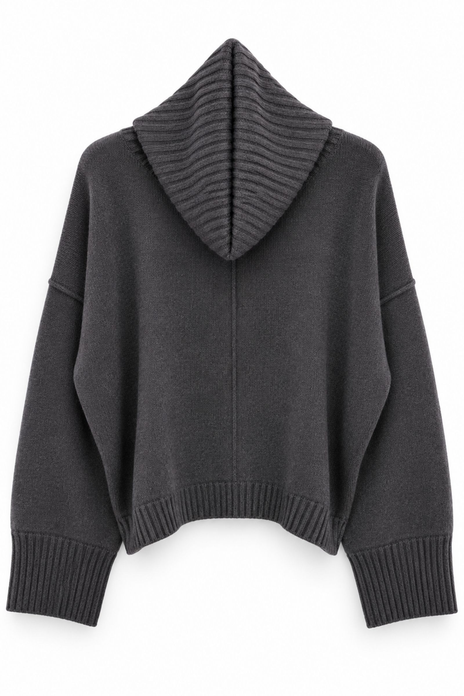 U100078-06_NERO MAGLIA CON COLLETTO STACCABILE E MANICHE AMPIE - Black, TU