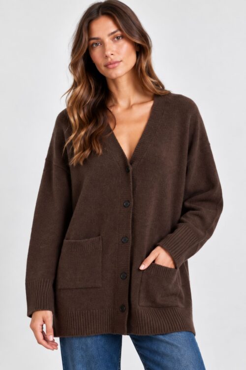 Alternative view of CARDIGAN OVERSIZE CON TASCHE