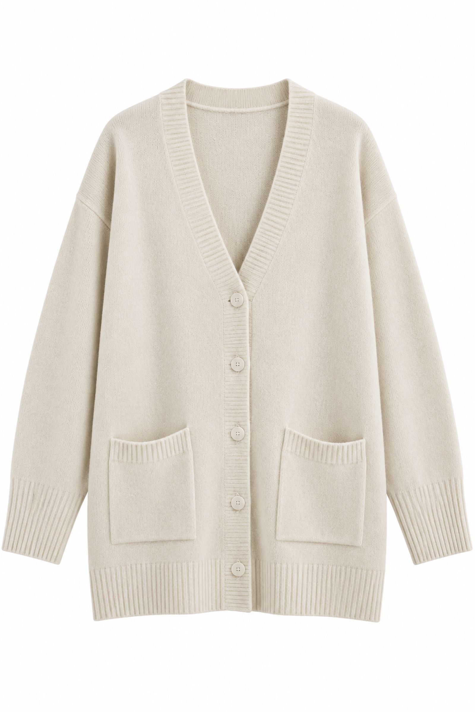 U100083-06_BEIGE CARDIGAN OVERSIZE CON TASCHE - Beige, TU