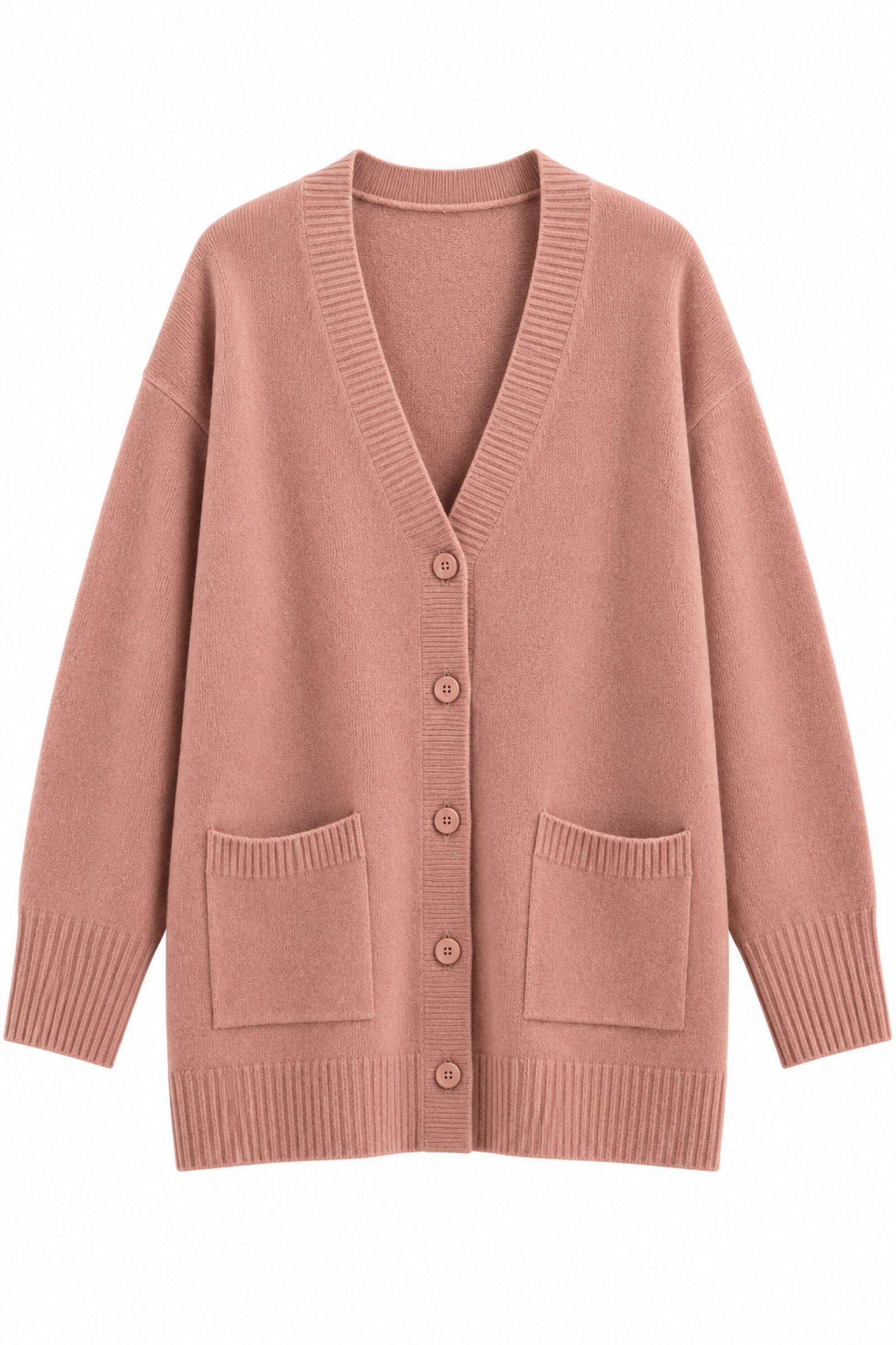 U100083-06_CIPRIA CARDIGAN OVERSIZE CON TASCHE - Cipria, TU