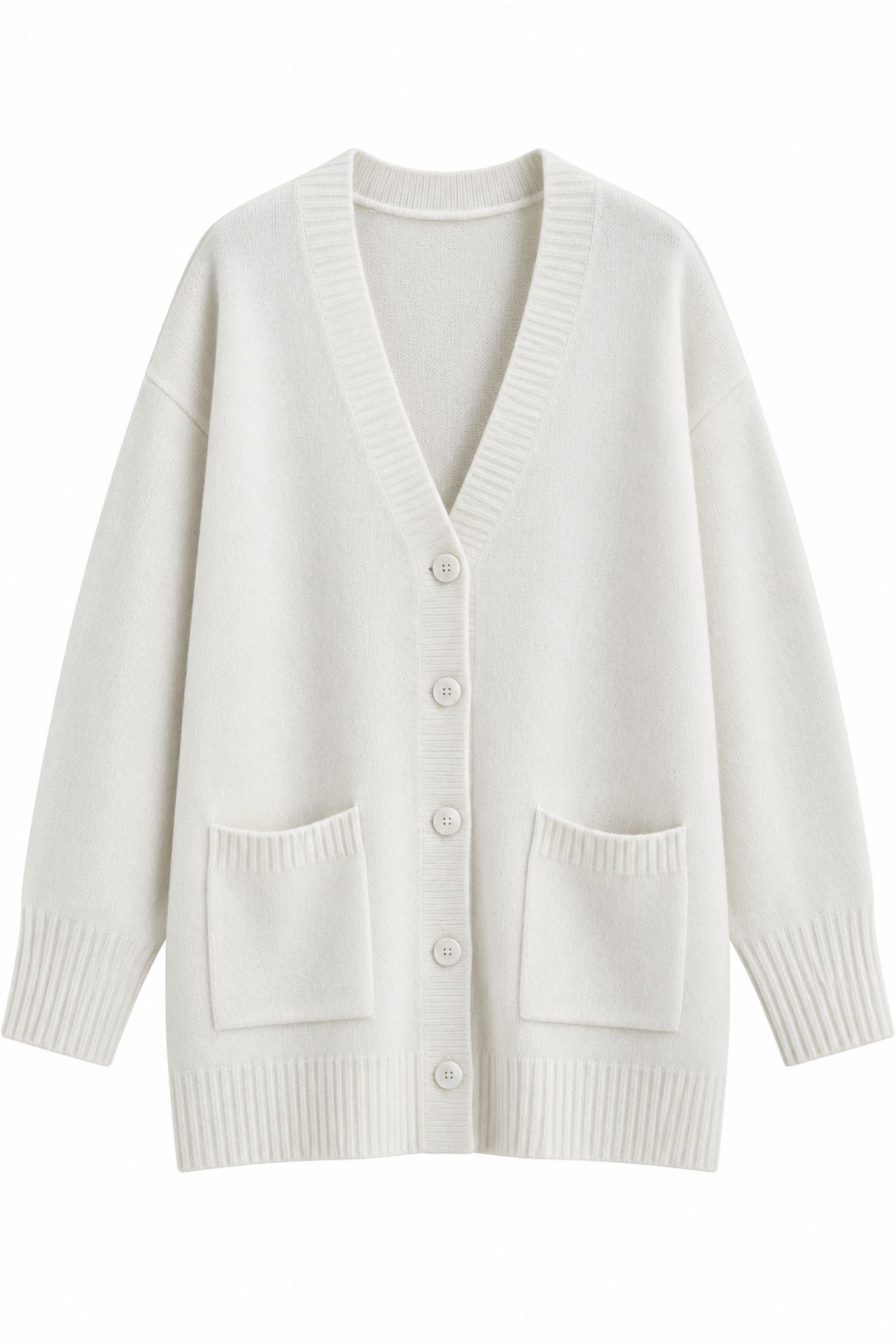 U100083-06_PANNA CARDIGAN OVERSIZE CON TASCHE - Panna, TU