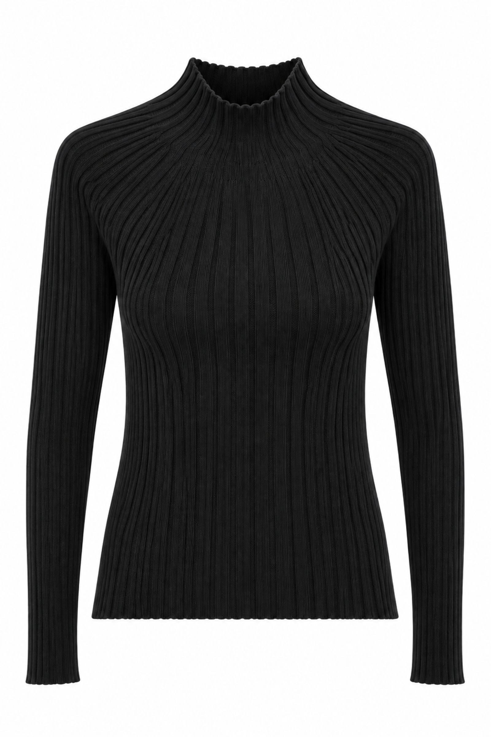 U615-06_NERO MAGLIA DOLCEVITA A COSTE - Nero, TU