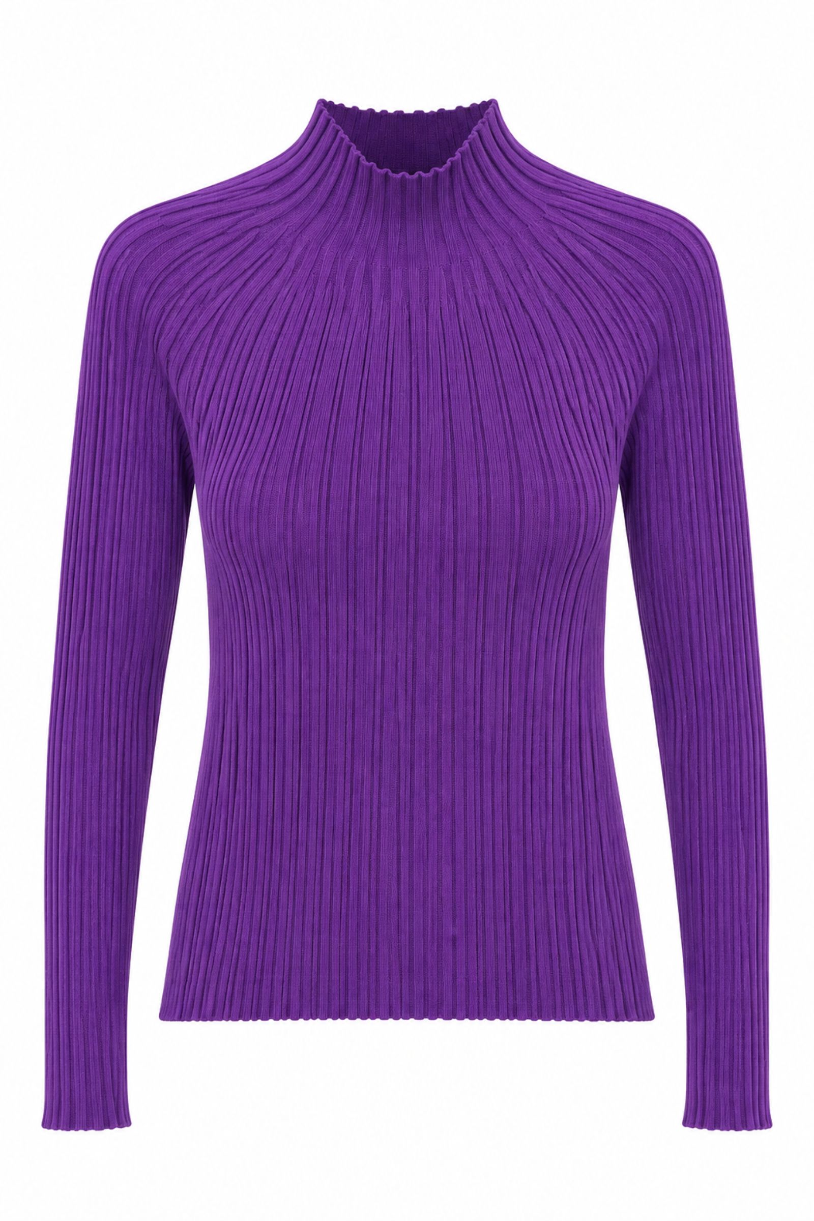 U615-06_VIOLA MAGLIA DOLCEVITA A COSTE - Viola, TU
