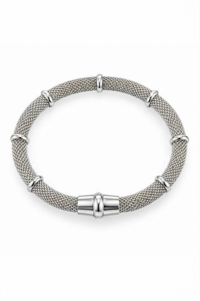c6355982-985b-4f15-a03b-31d226d14f53 BRACCIALE IN MAGLIA METALLICA - Argento, TU