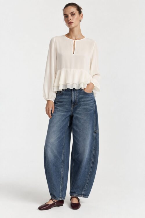 JEANS BALLOON CON CUCITURE SAGOMATE