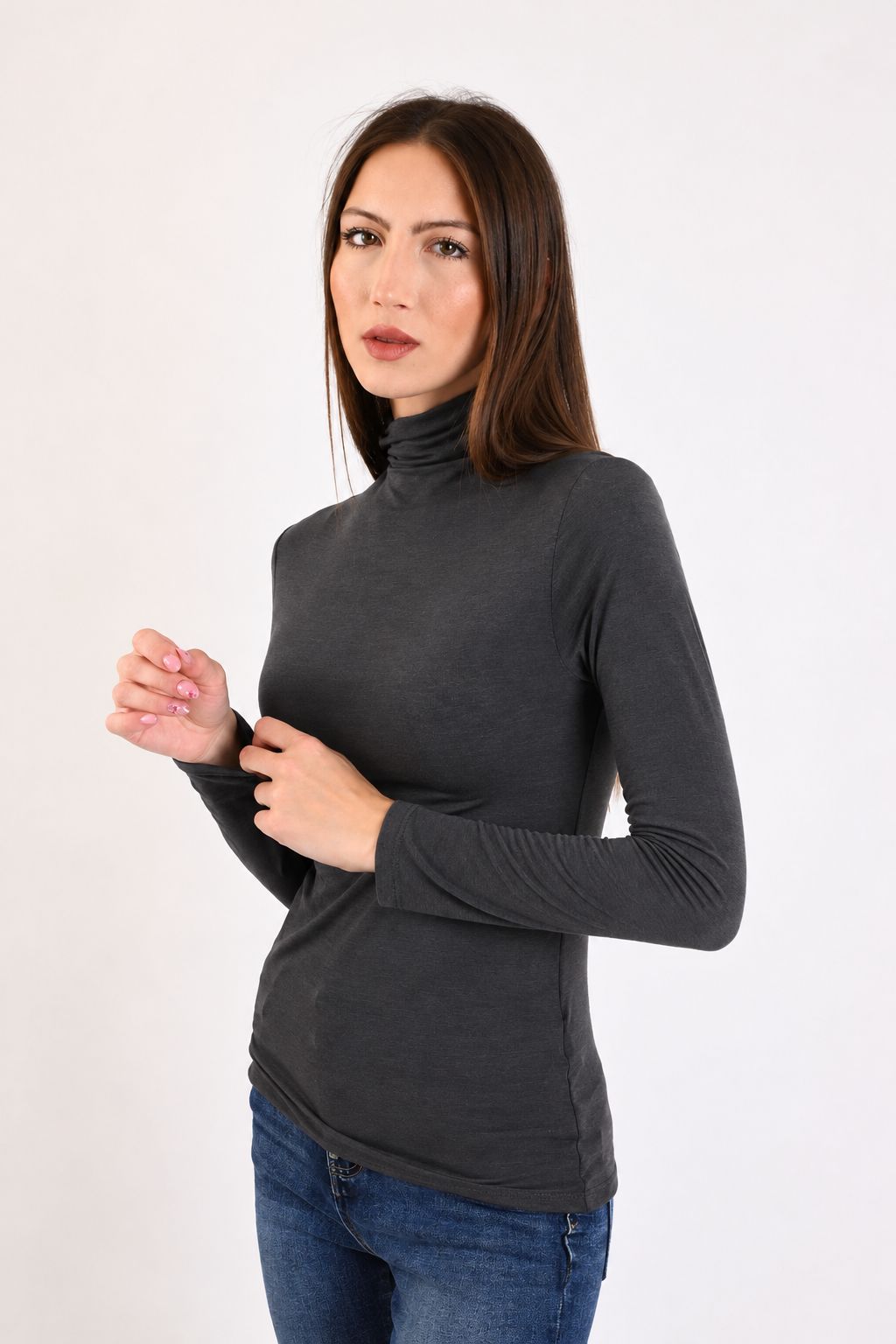 6aaf81e9-7a5e-4145-9ed4-372863a9baad CASHMIRETTA A COLLO ALTO - Anthrazit, TU