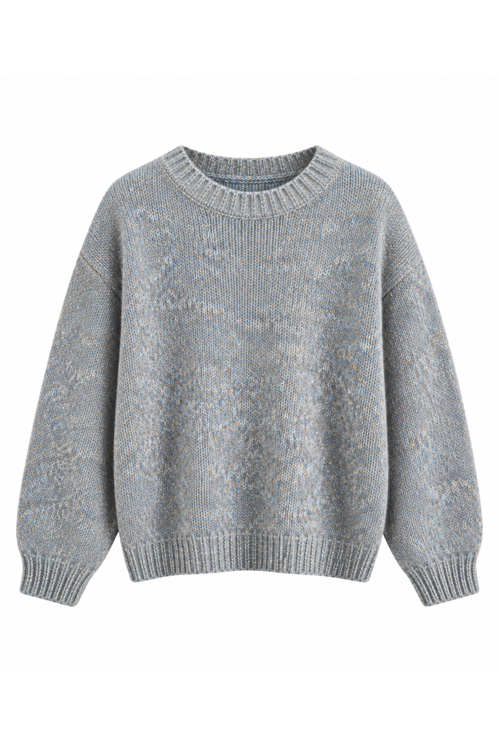 AL26117-06_BLU MAGLIONE GIROCOLLO CON MANICHE LUNGHE - Blu, TU