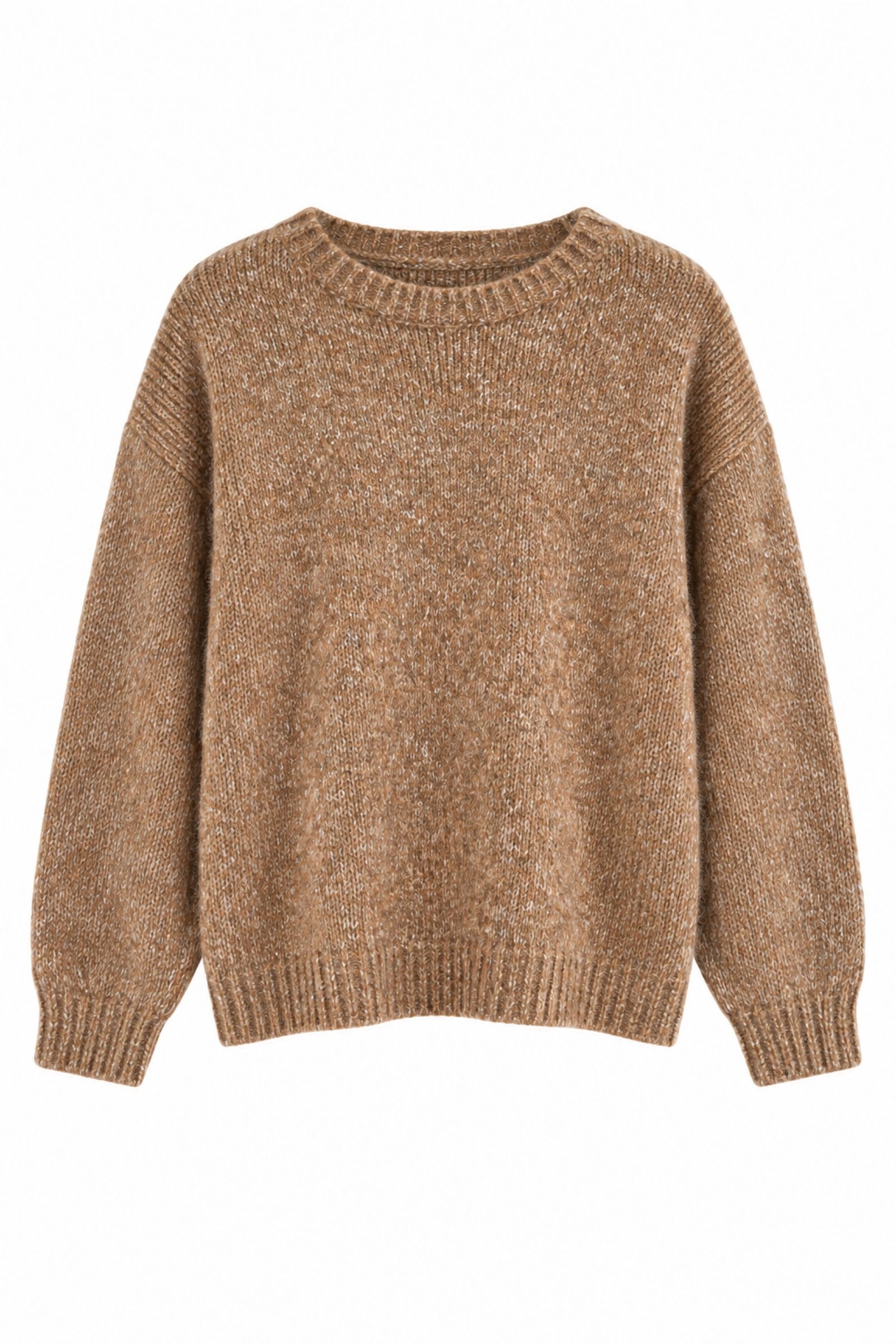 AL26117-06_CAMMELLO MAGLIONE GIROCOLLO CON MANICHE LUNGHE - Cammello, TU