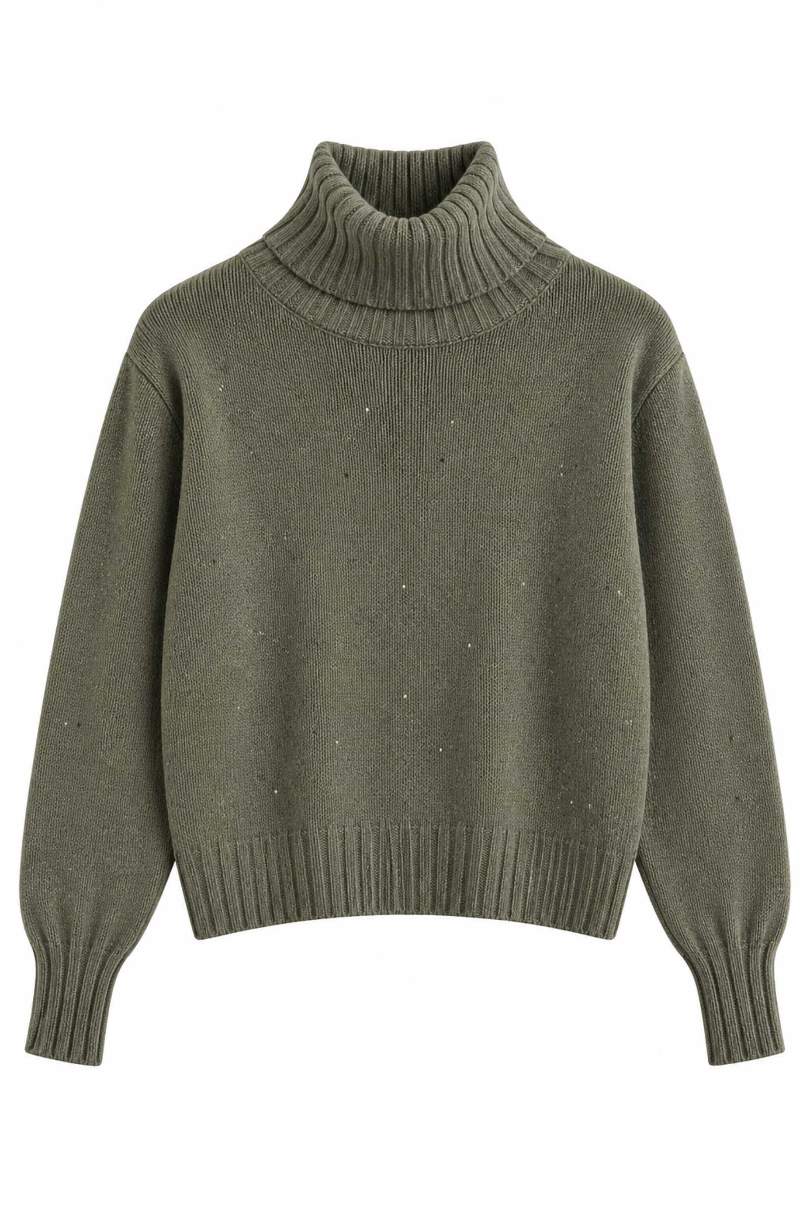 AL26199-06_MILITARE MAGLIONCINO CON COLLO ALTO RISVOLTATO E FILI LUREX - Military, TU