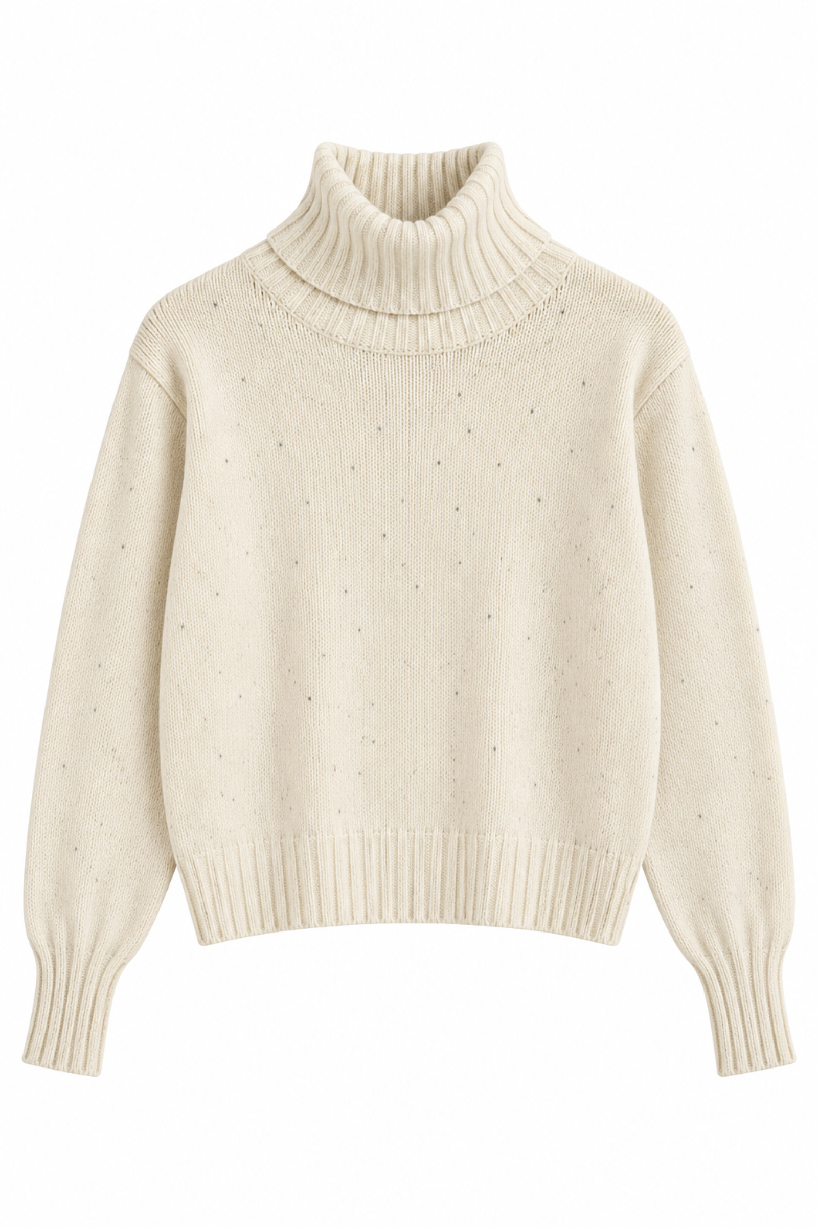 AL26199-06_PANNA MAGLIONCINO CON COLLO ALTO RISVOLTATO E FILI LUREX - Cream, TU