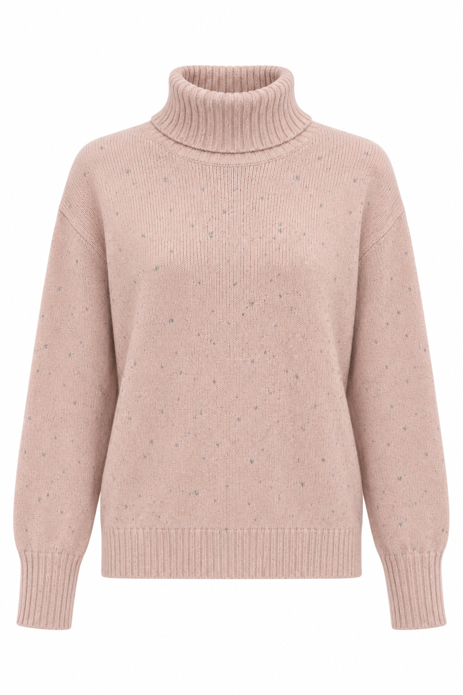 AL26199-06_ROSA MAGLIONCINO CON COLLO ALTO RISVOLTATO E FILI LUREX - Rose, TU
