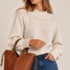 MAGLIONE GIROCOLLO CON DETTAGLI A COSTINE - Image 2