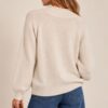 MAGLIONE GIROCOLLO CON DETTAGLI A COSTINE - Image 3